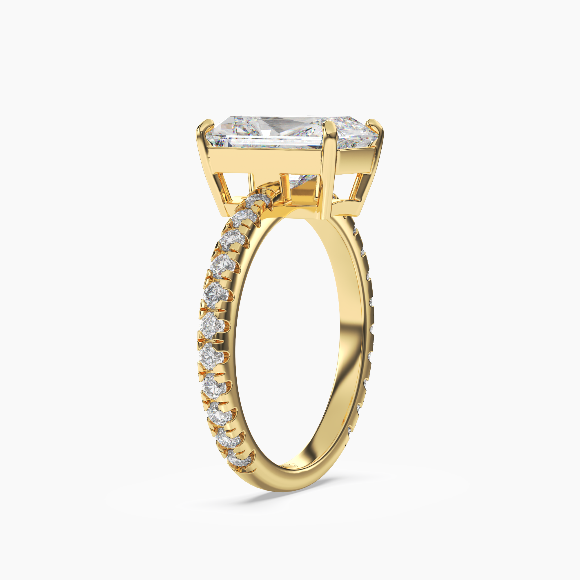 OBSER028 - Cascade Radiant engagement ring setting view 5