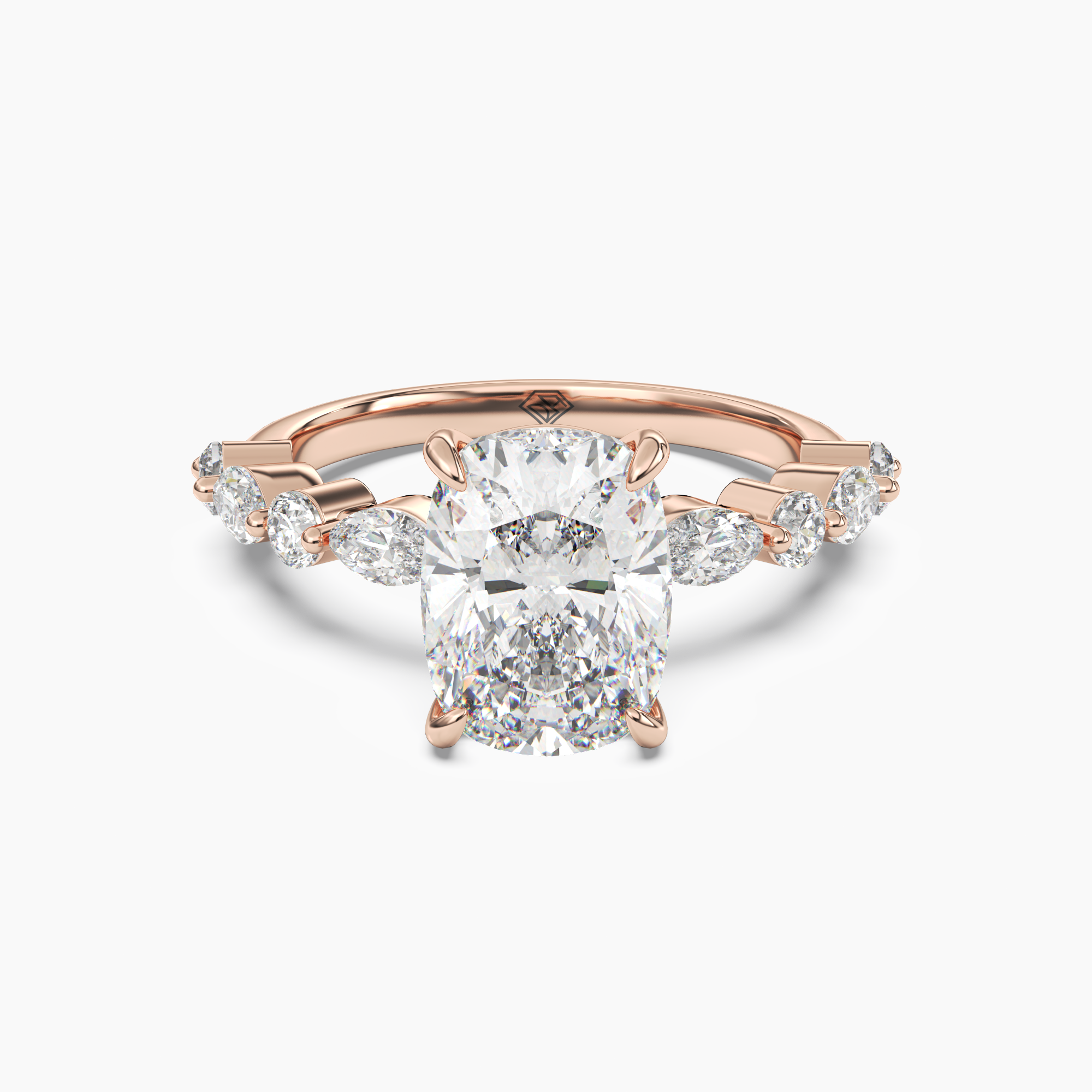 OBSER209 - Aster Cushion engagement ring setting view 7