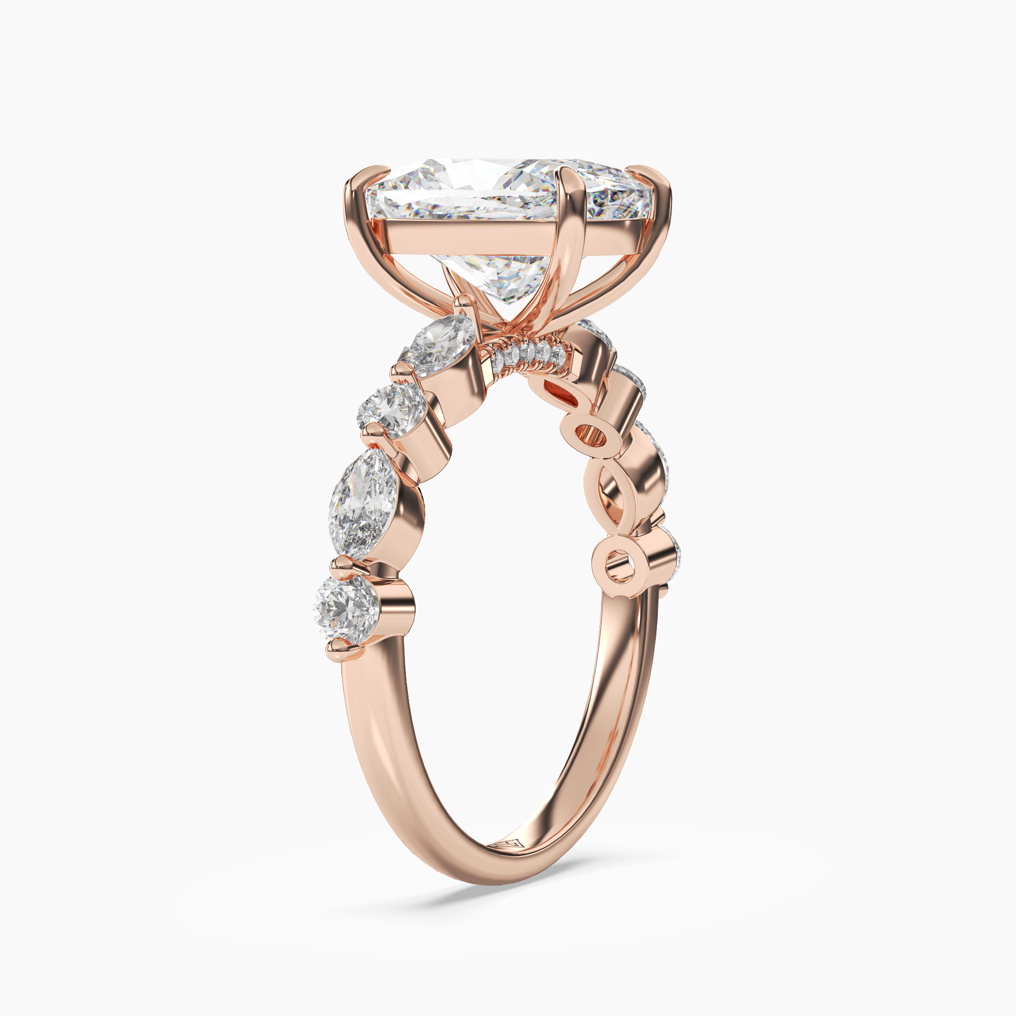 OBSER209 - Aster Cushion engagement ring setting view 8