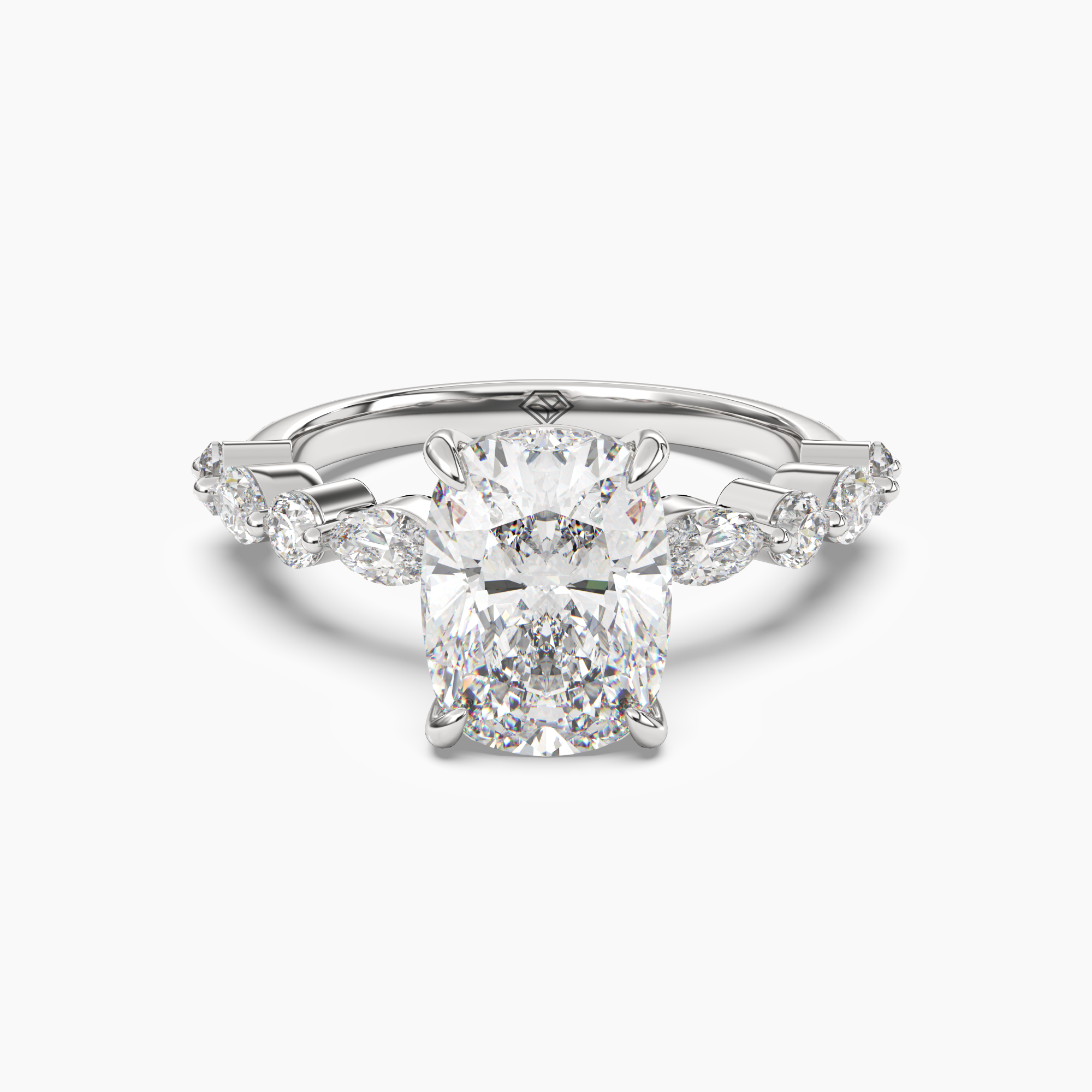 OBSER209 - Aster Cushion engagement ring setting view 1