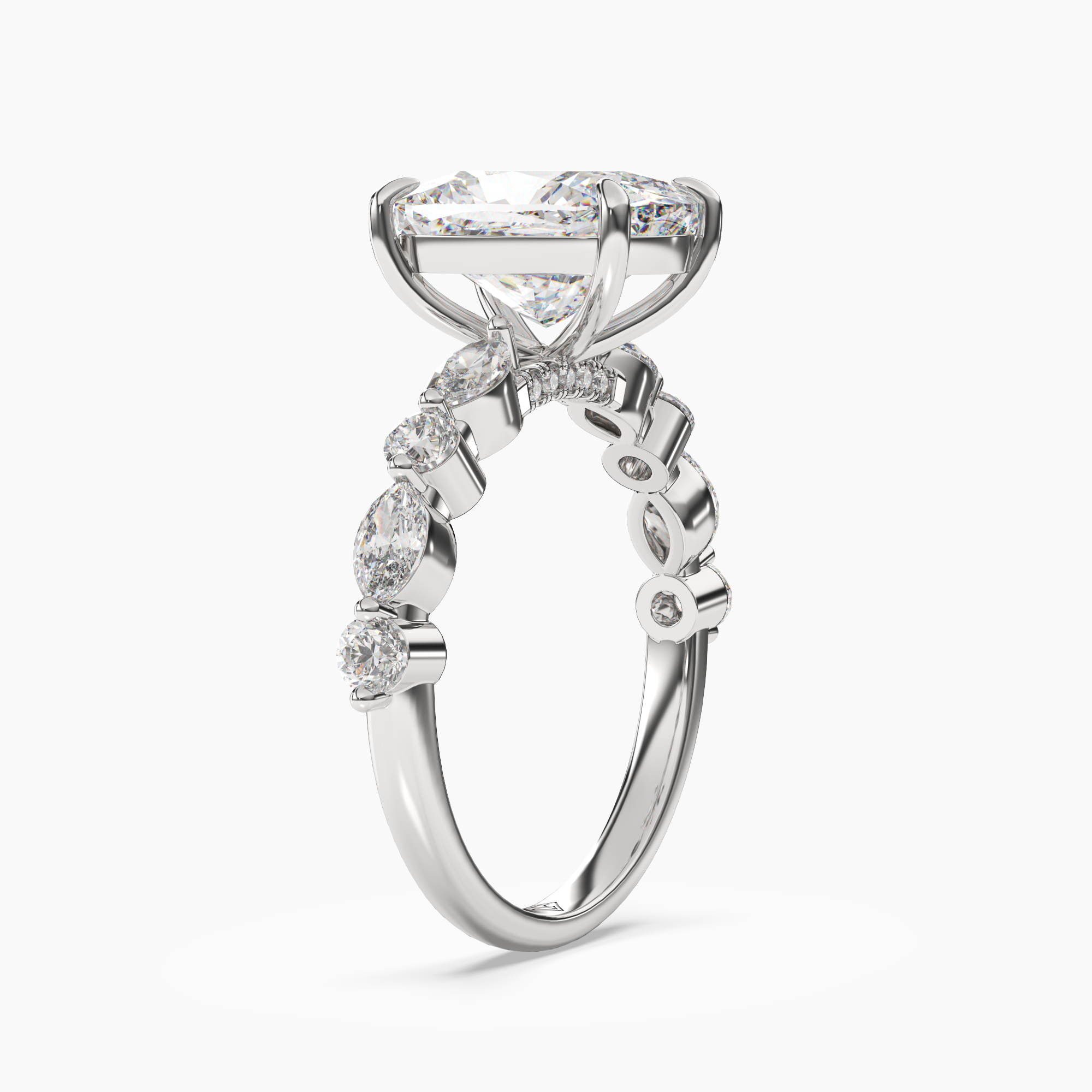 OBSER209 - Aster Cushion engagement ring setting view 2