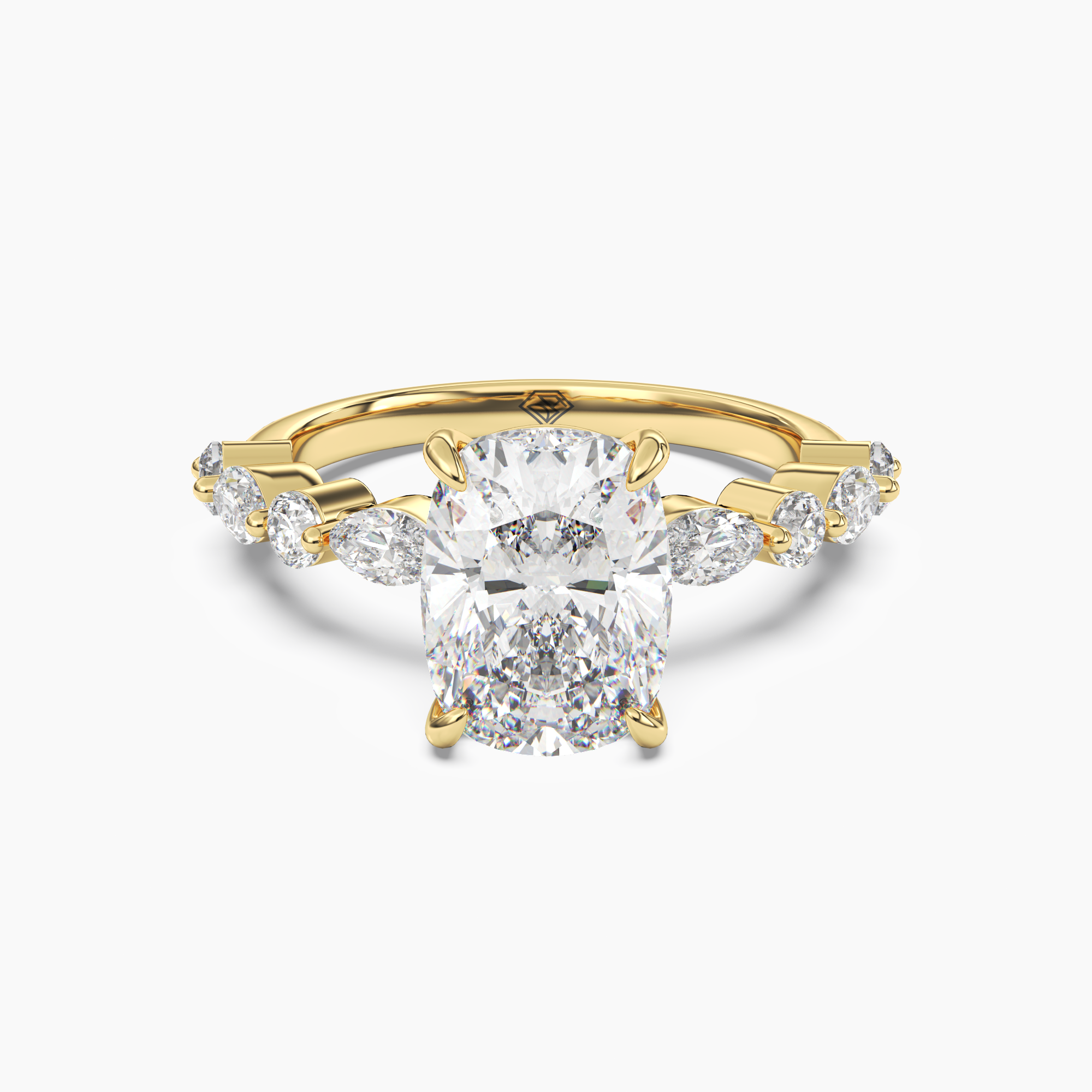OBSER209 - Aster Cushion engagement ring setting view 4