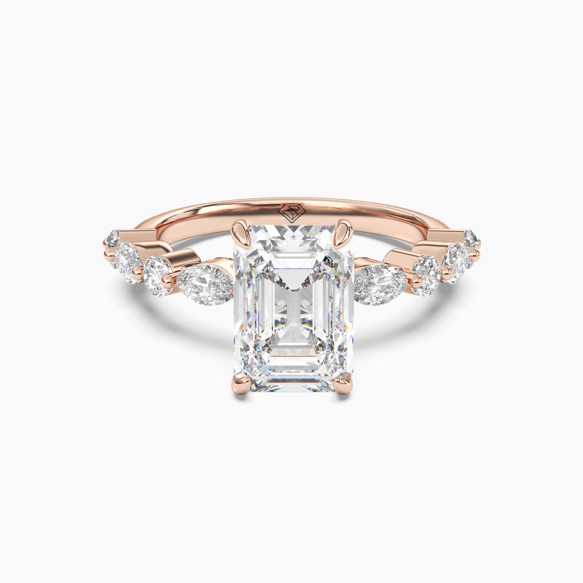 OBSER208 - Aster Emerald engagement ring setting view 7
