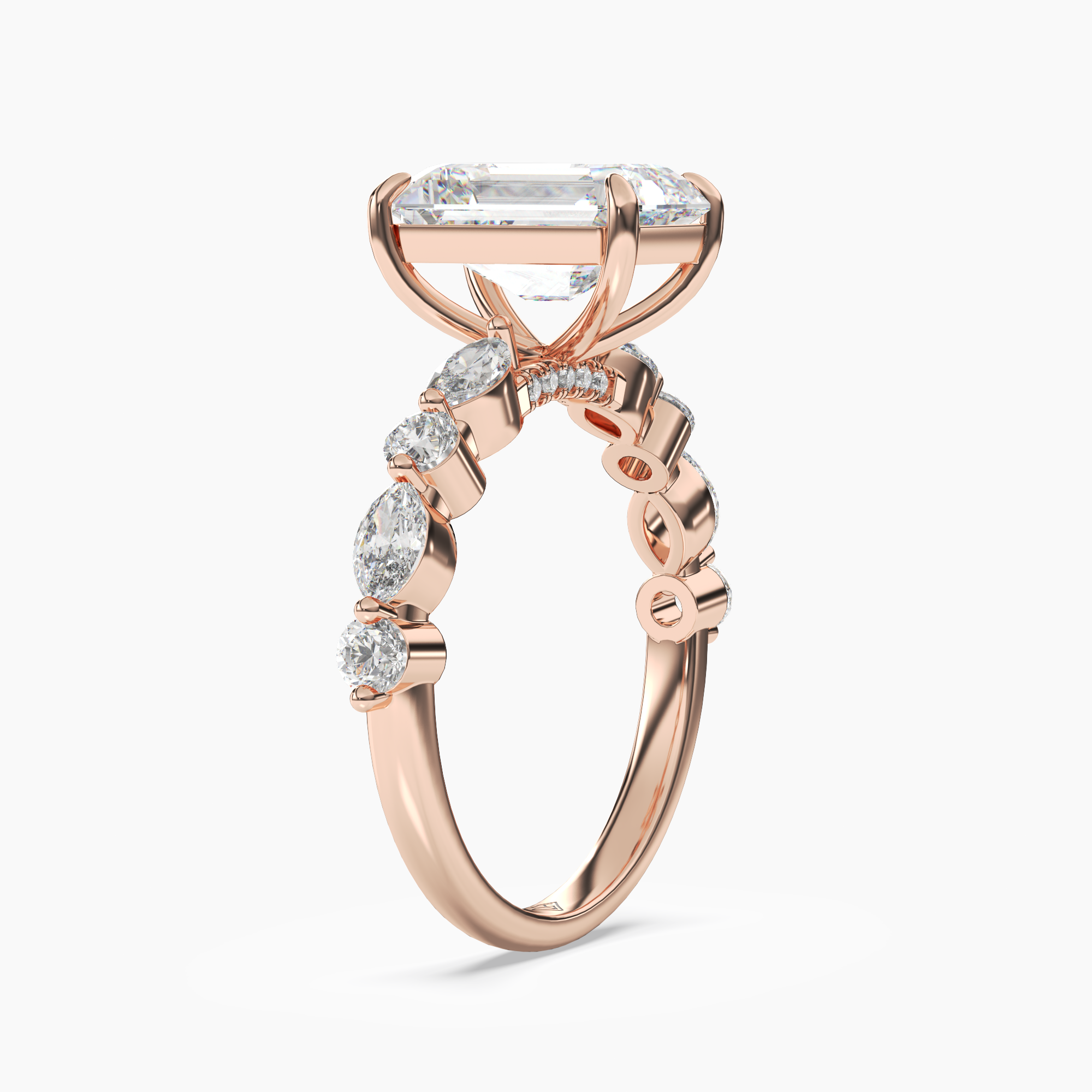 OBSER208 - Aster Emerald engagement ring setting view 8
