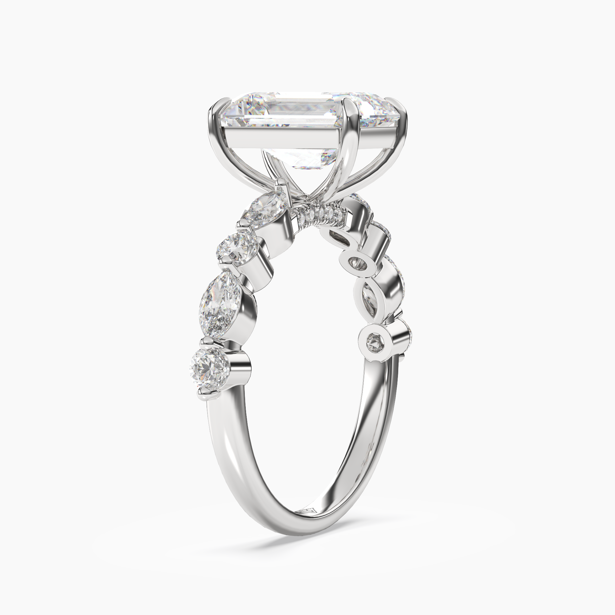 OBSER208 - Aster Emerald engagement ring setting view 2