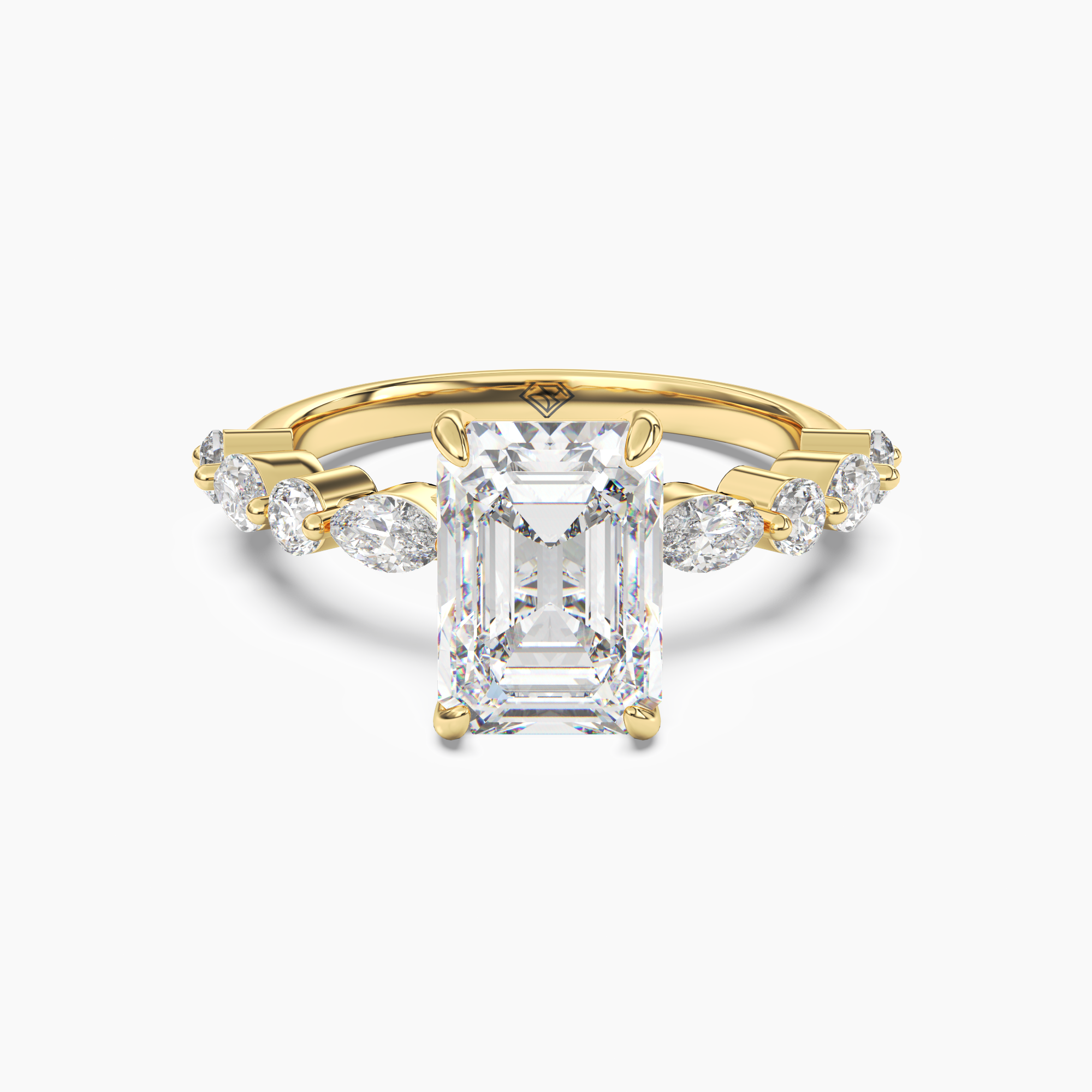 OBSER208 - Aster Emerald engagement ring setting view 4