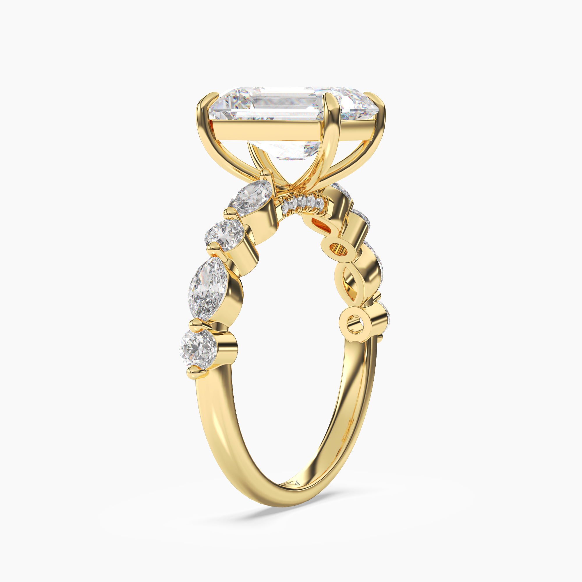 OBSER208 - Aster Emerald engagement ring setting view 5