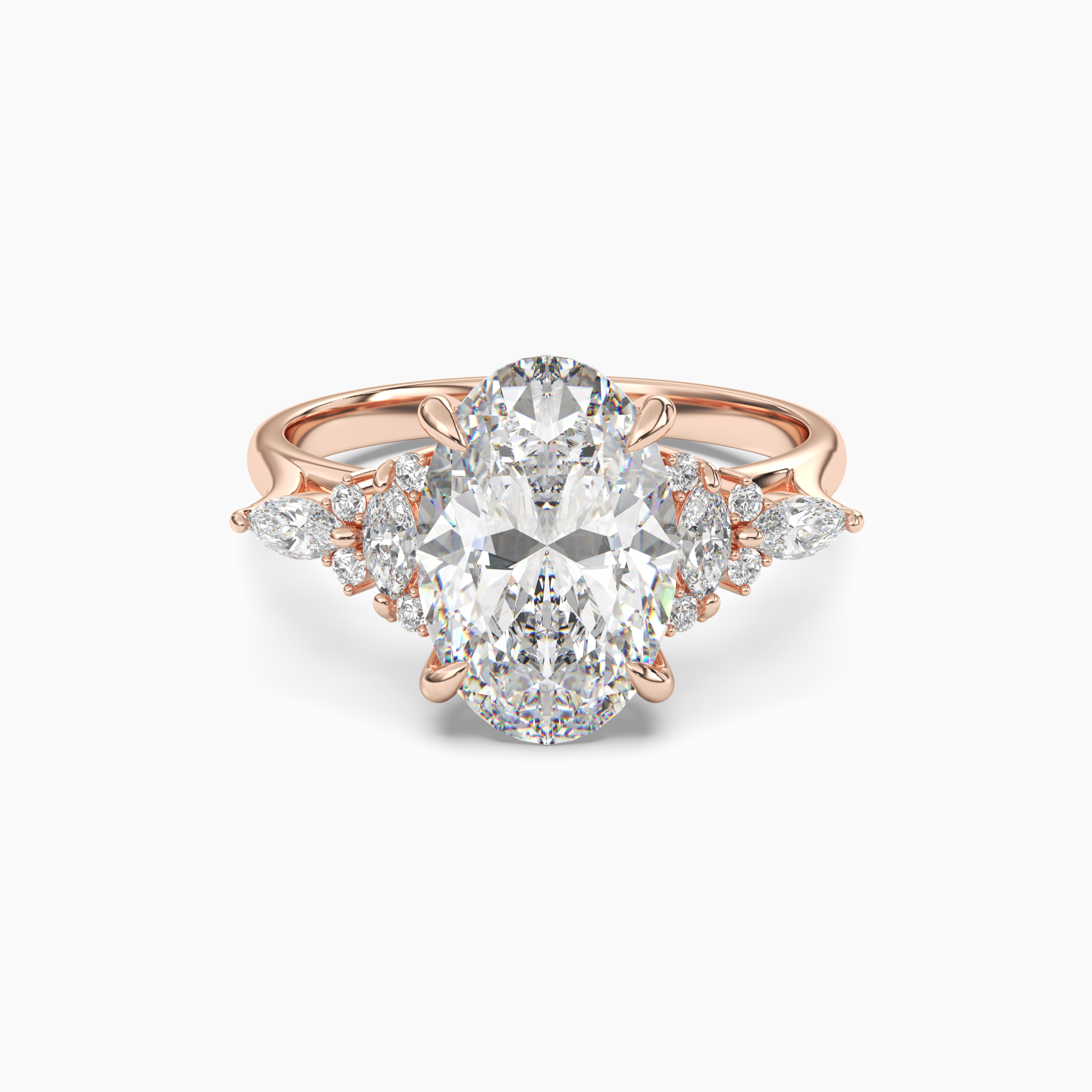 OBSER016 - Snowflake Oval engagement ring setting view 7