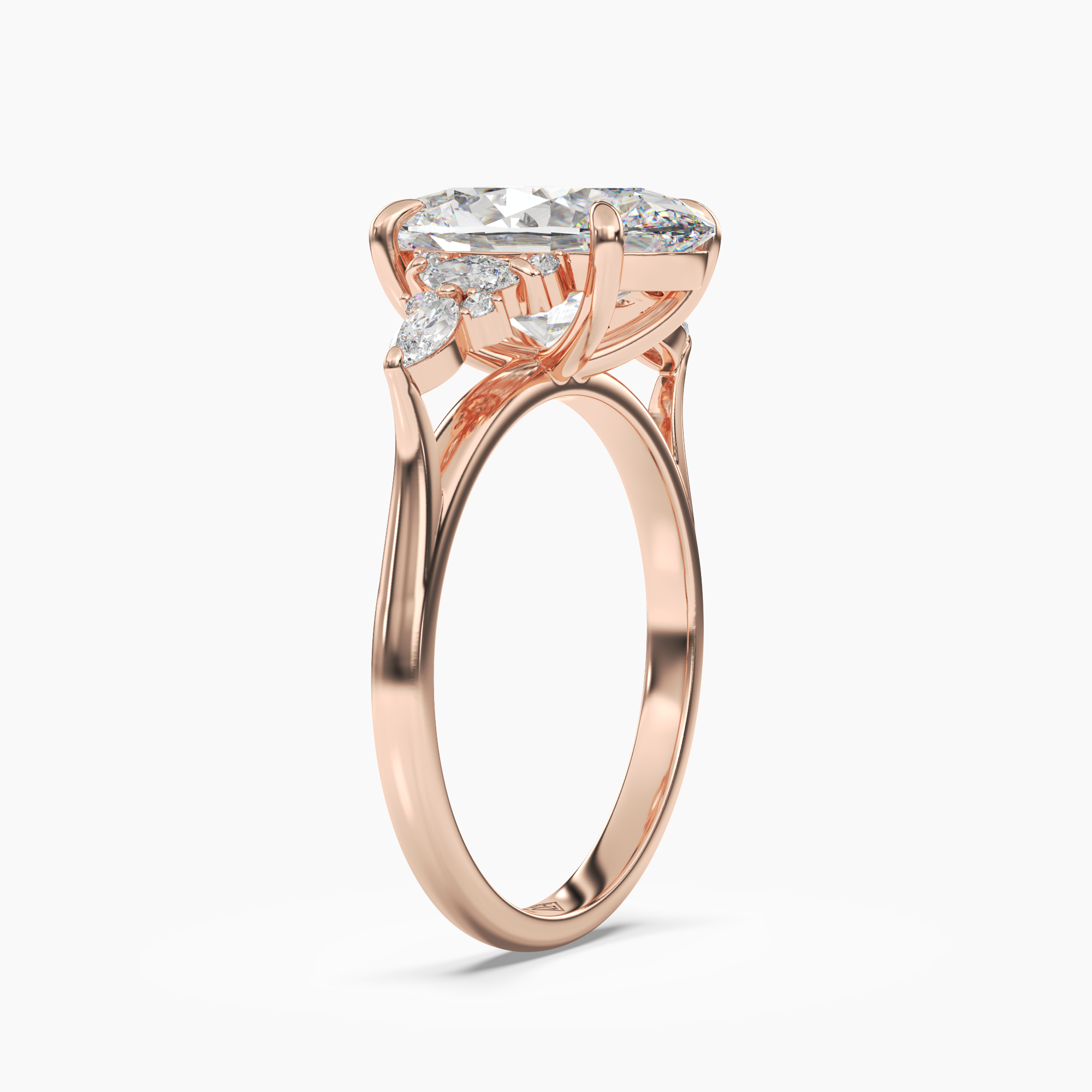 OBSER016 - Snowflake Oval engagement ring setting view 8