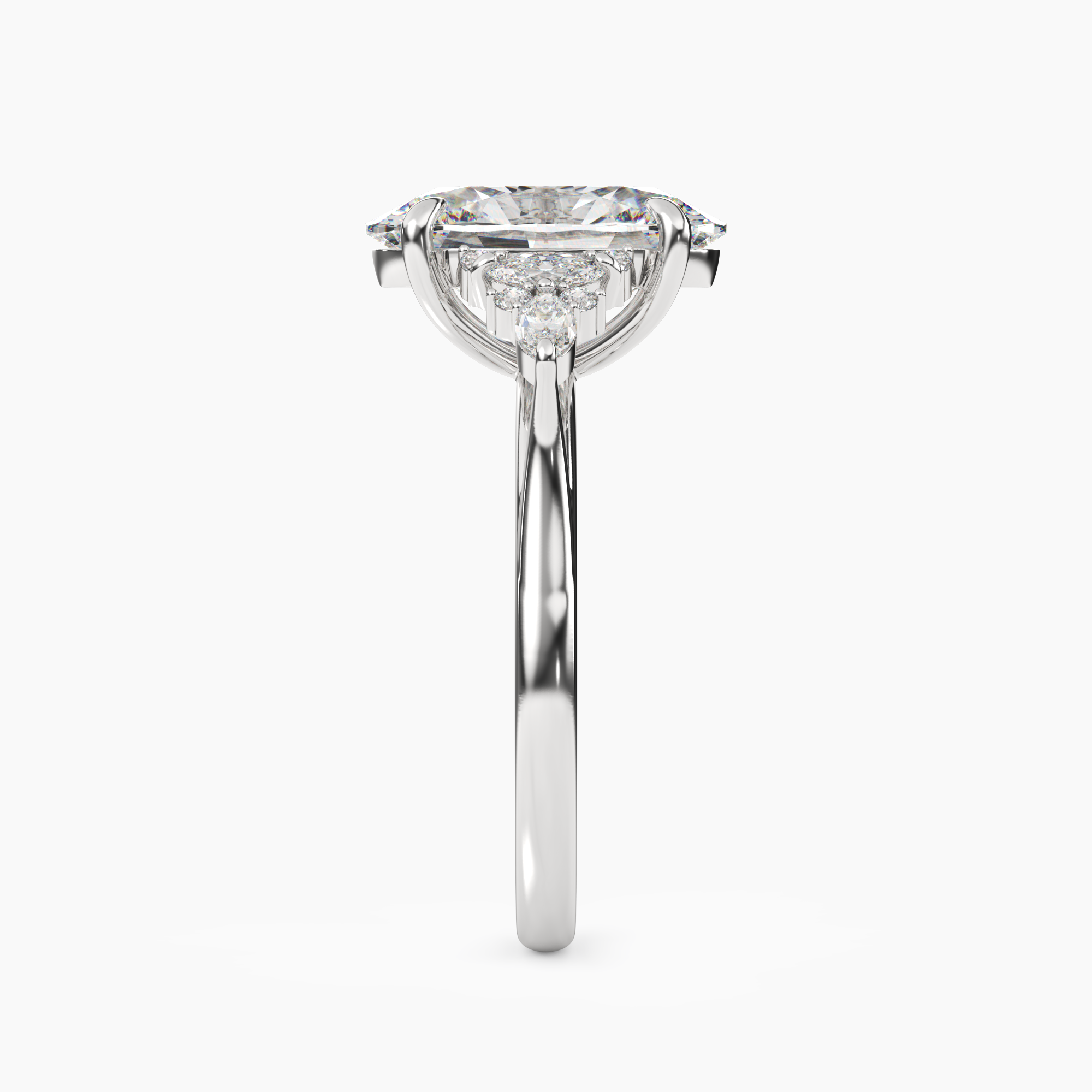 OBSER016 - Snowflake Oval engagement ring setting view 3