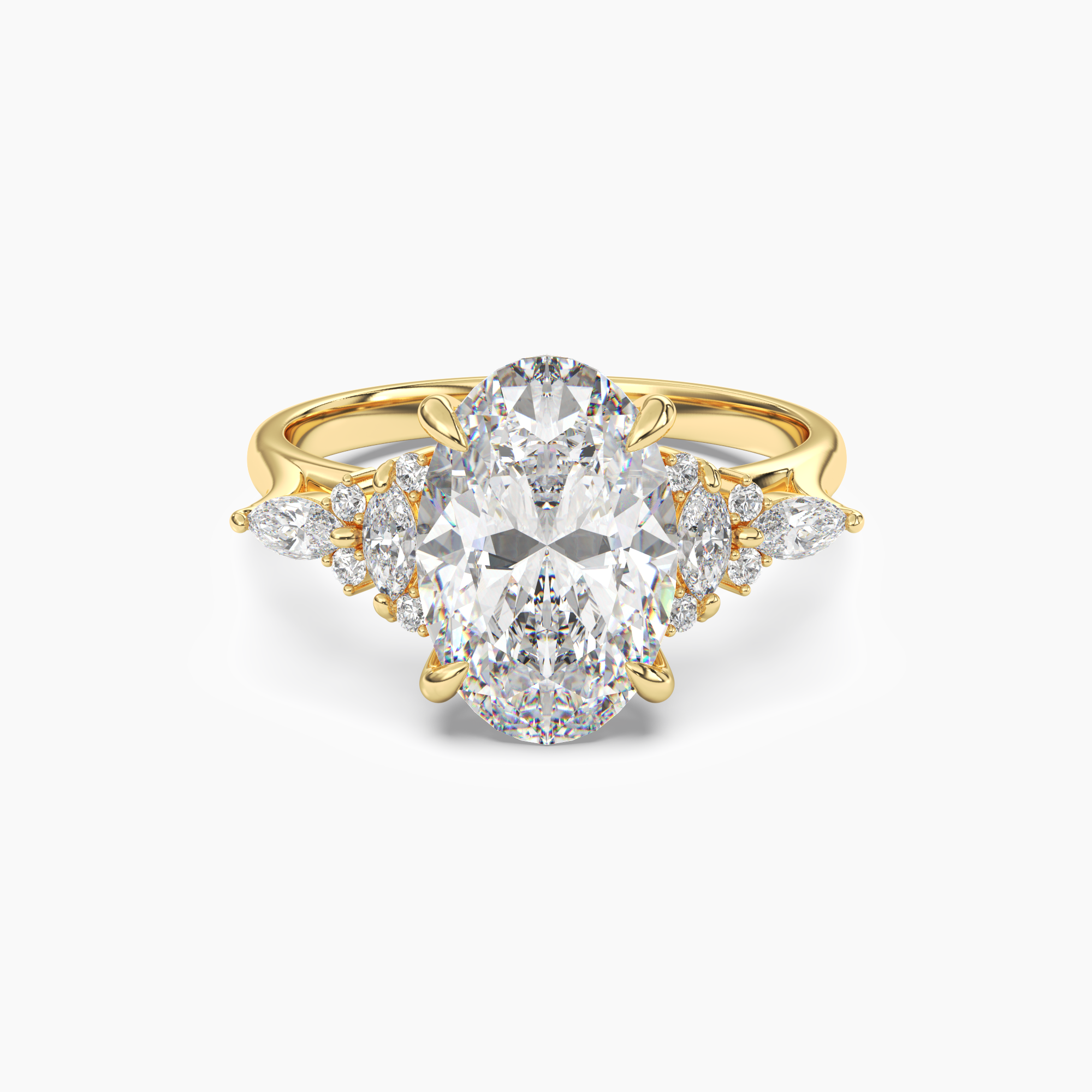 OBSER016 - Snowflake Oval engagement ring setting view 4
