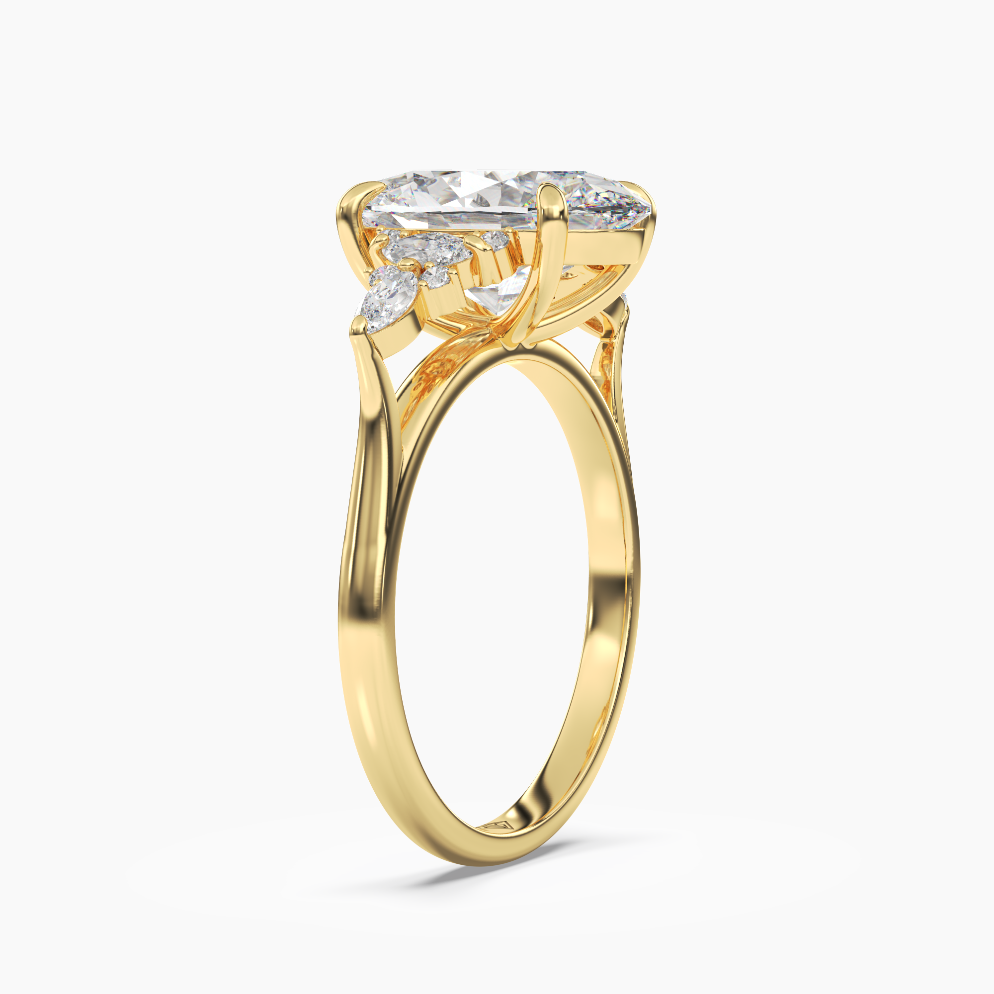 OBSER016 - Snowflake Oval engagement ring setting view 5