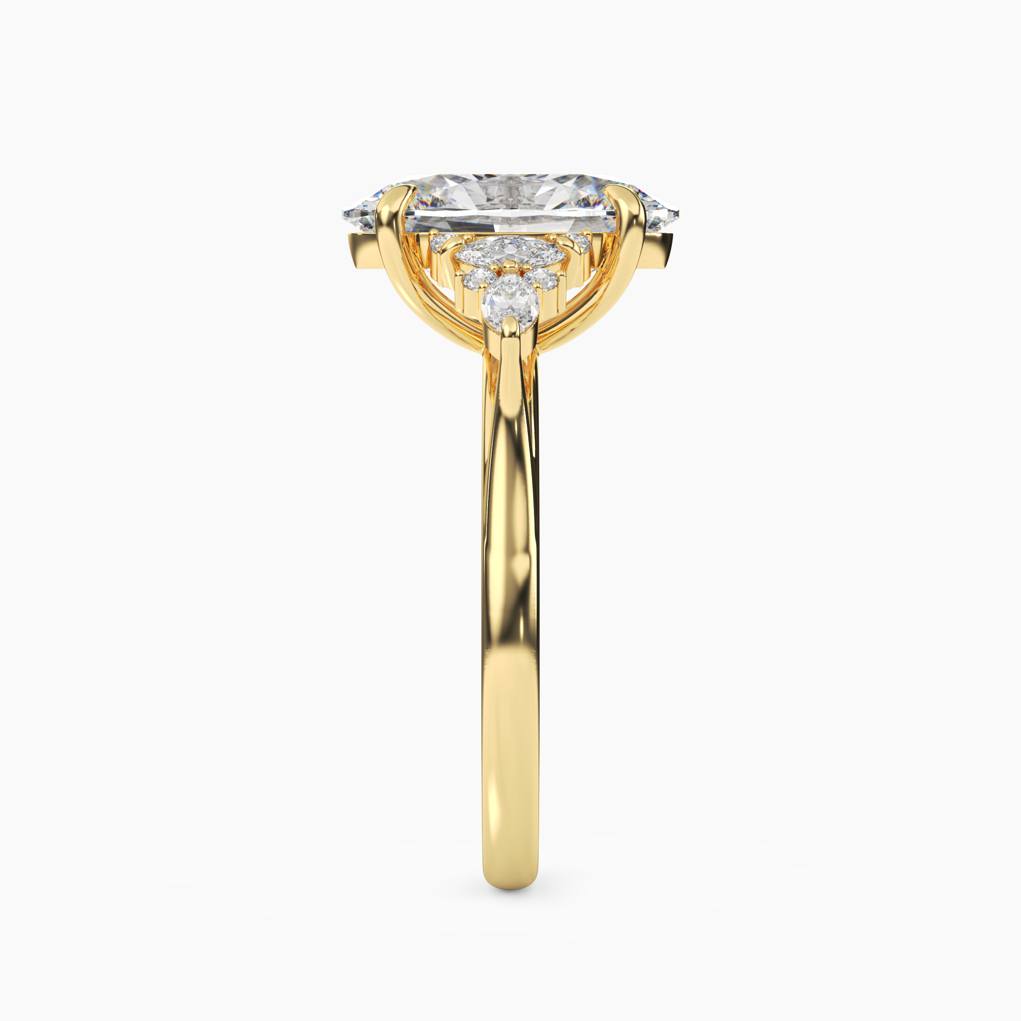 OBSER016 - Snowflake Oval engagement ring setting view 6
