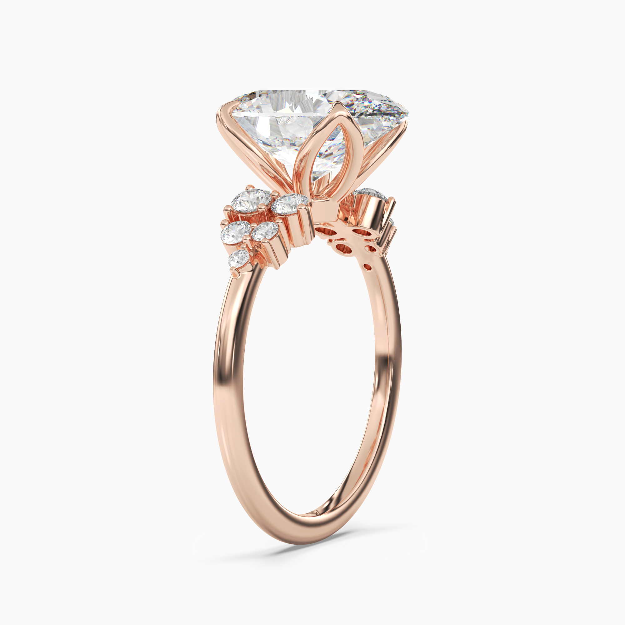 OBSER023 - Tulip Oval engagement ring setting view 8