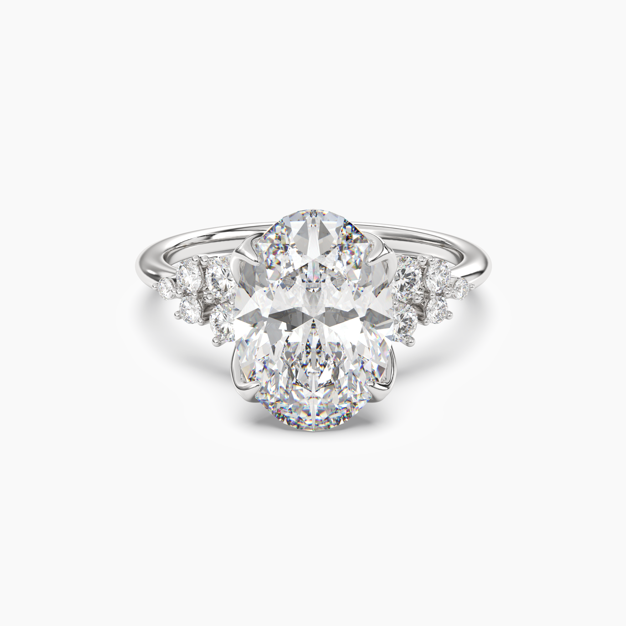 OBSER023 - Tulip Oval engagement ring setting view 1