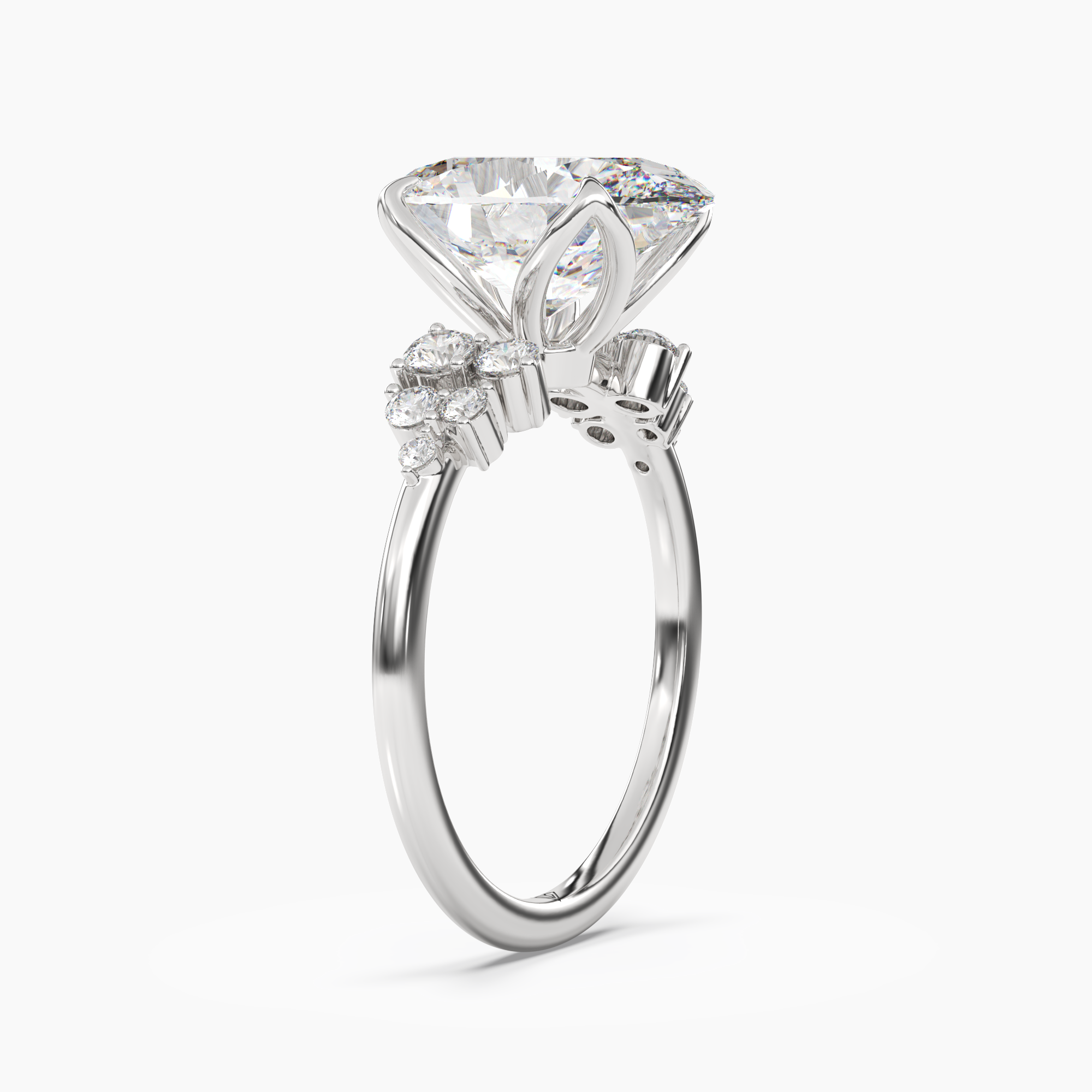 OBSER023 - Tulip Oval engagement ring setting view 2