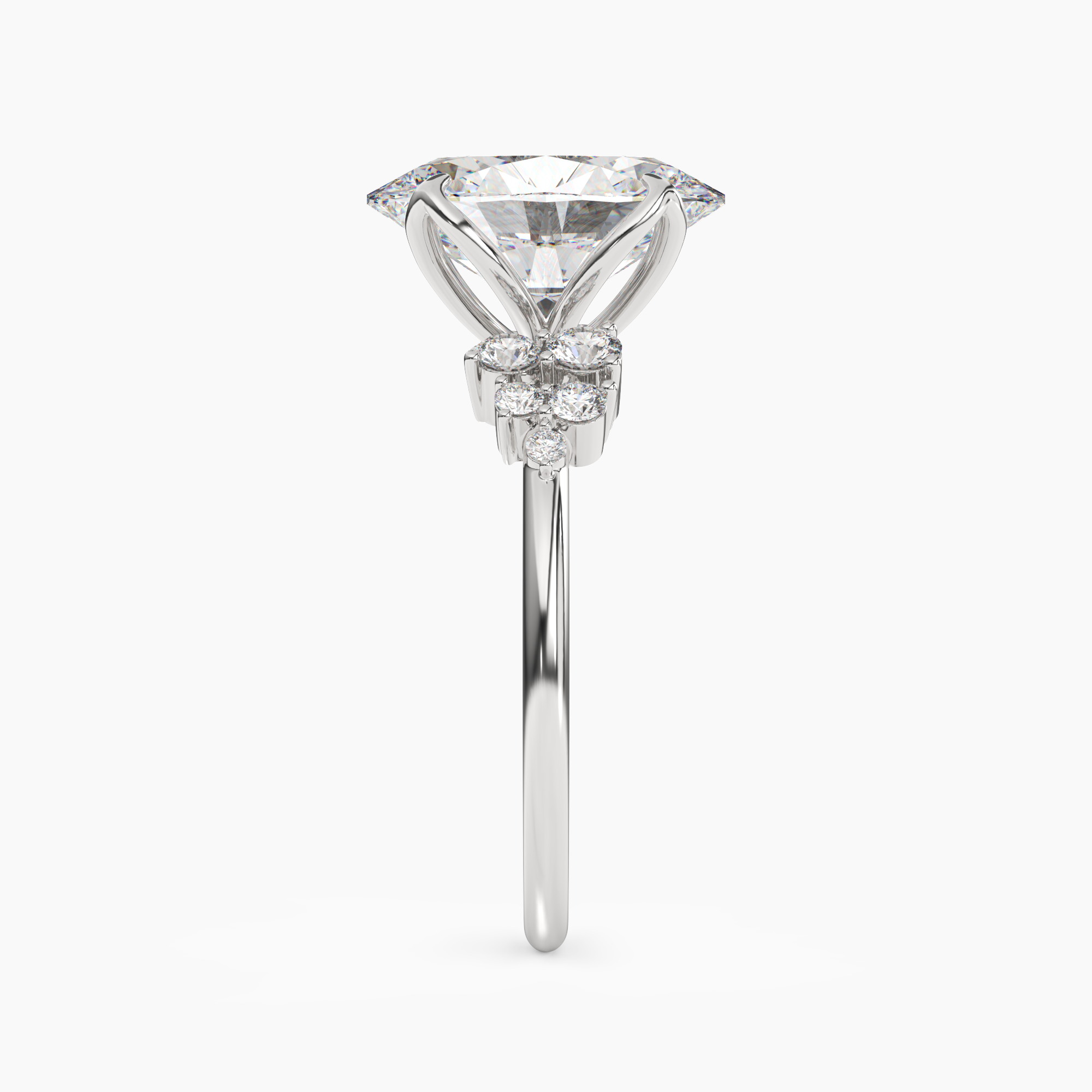 OBSER023 - Tulip Oval engagement ring setting view 3