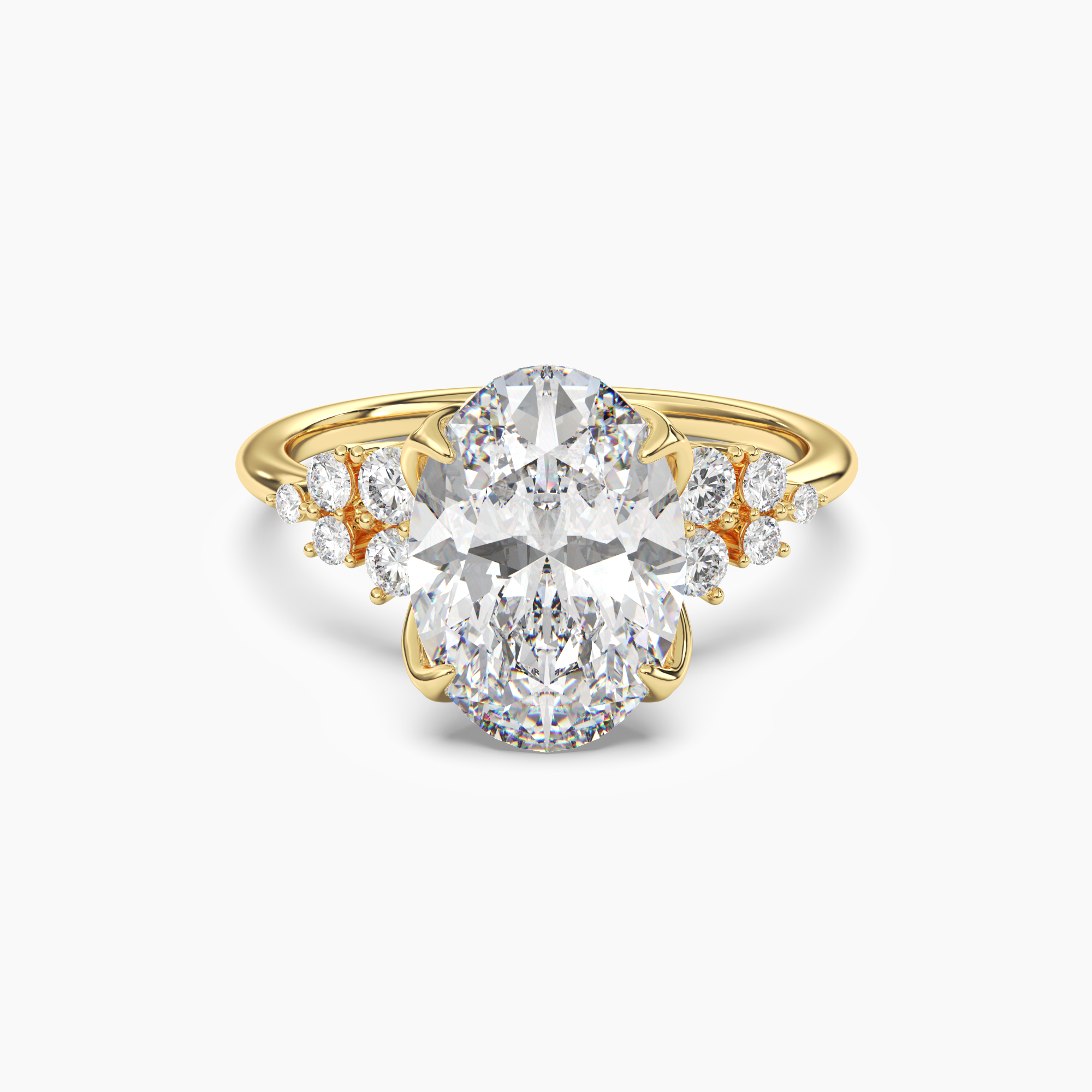 OBSER023 - Tulip Oval engagement ring setting view 4