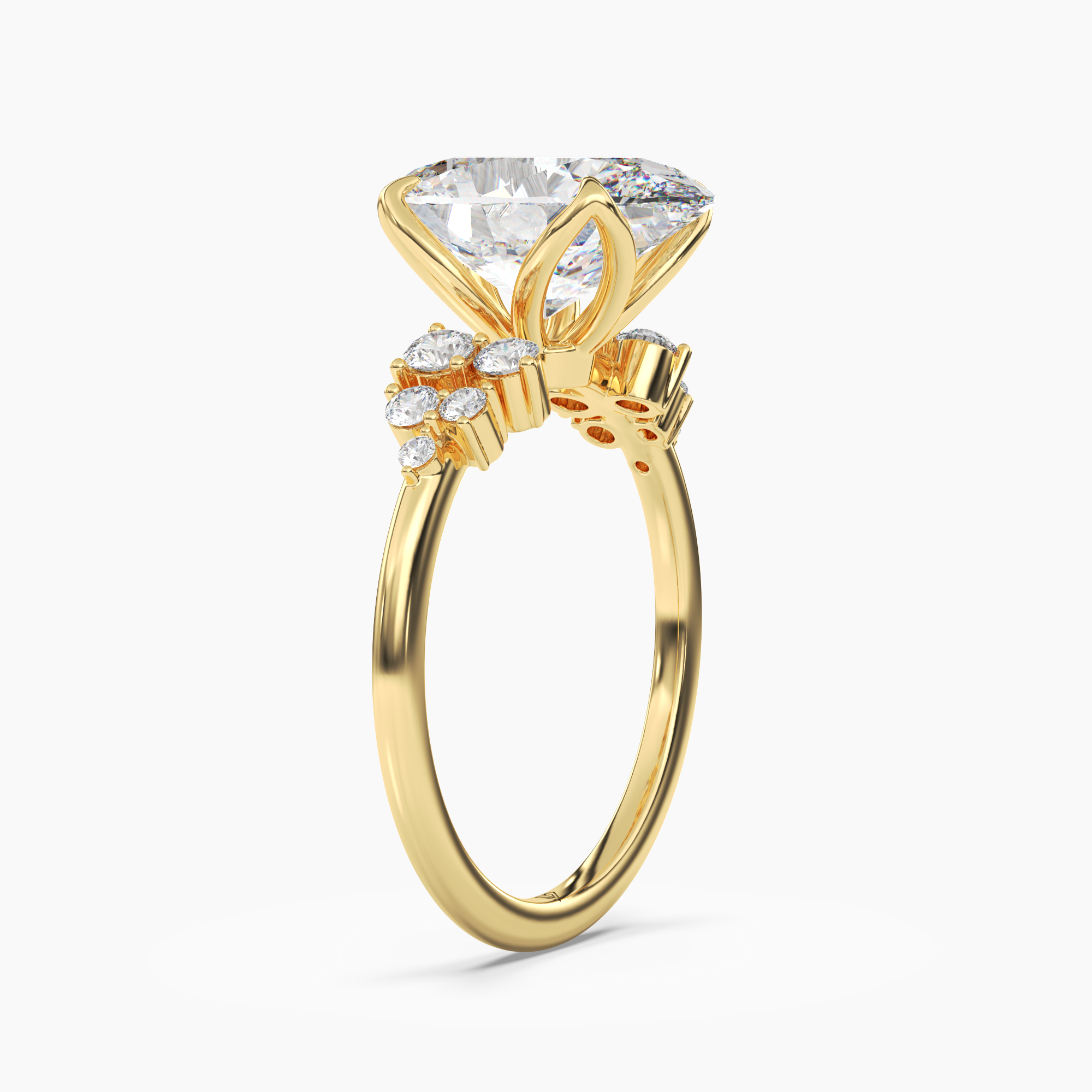 OBSER023 - Tulip Oval engagement ring setting view 5