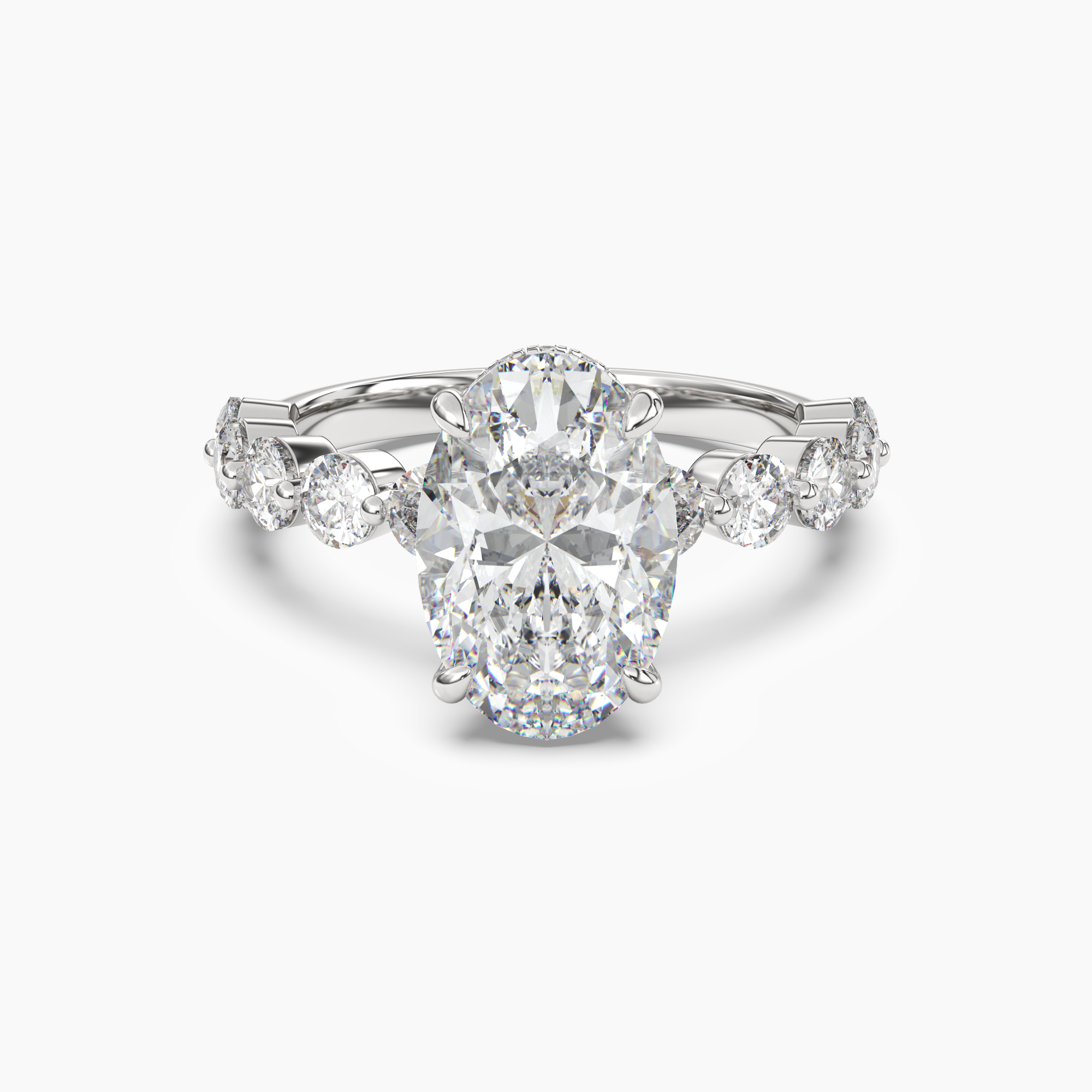 OBSER206 - Mist Oval engagement ring setting view 1