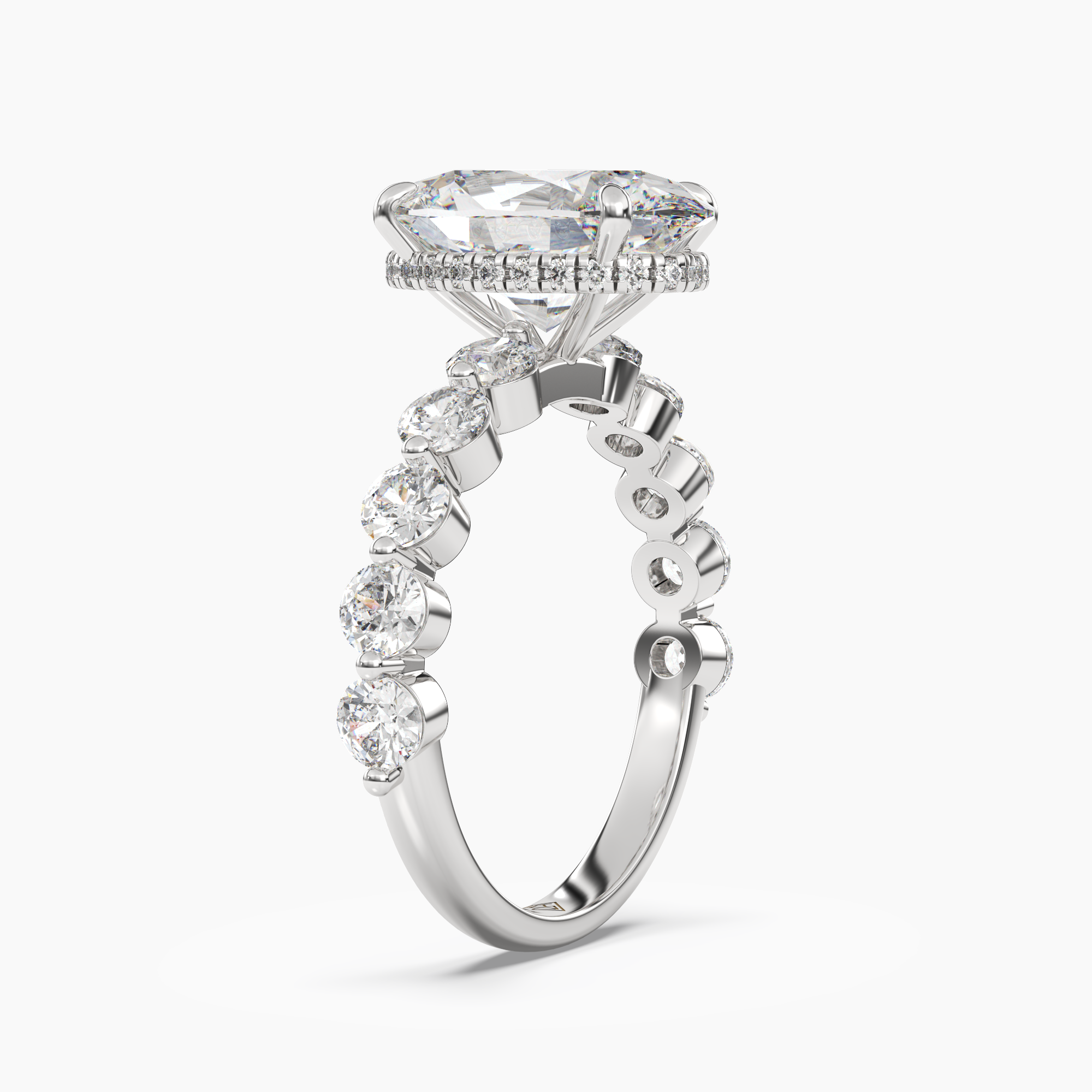 OBSER206 - Mist Oval engagement ring setting view 2