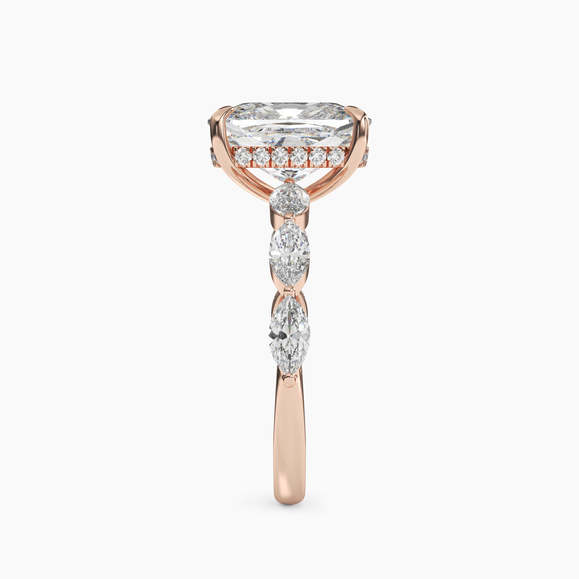OBSER079 - Rosemist Cushion engagement ring setting view 9