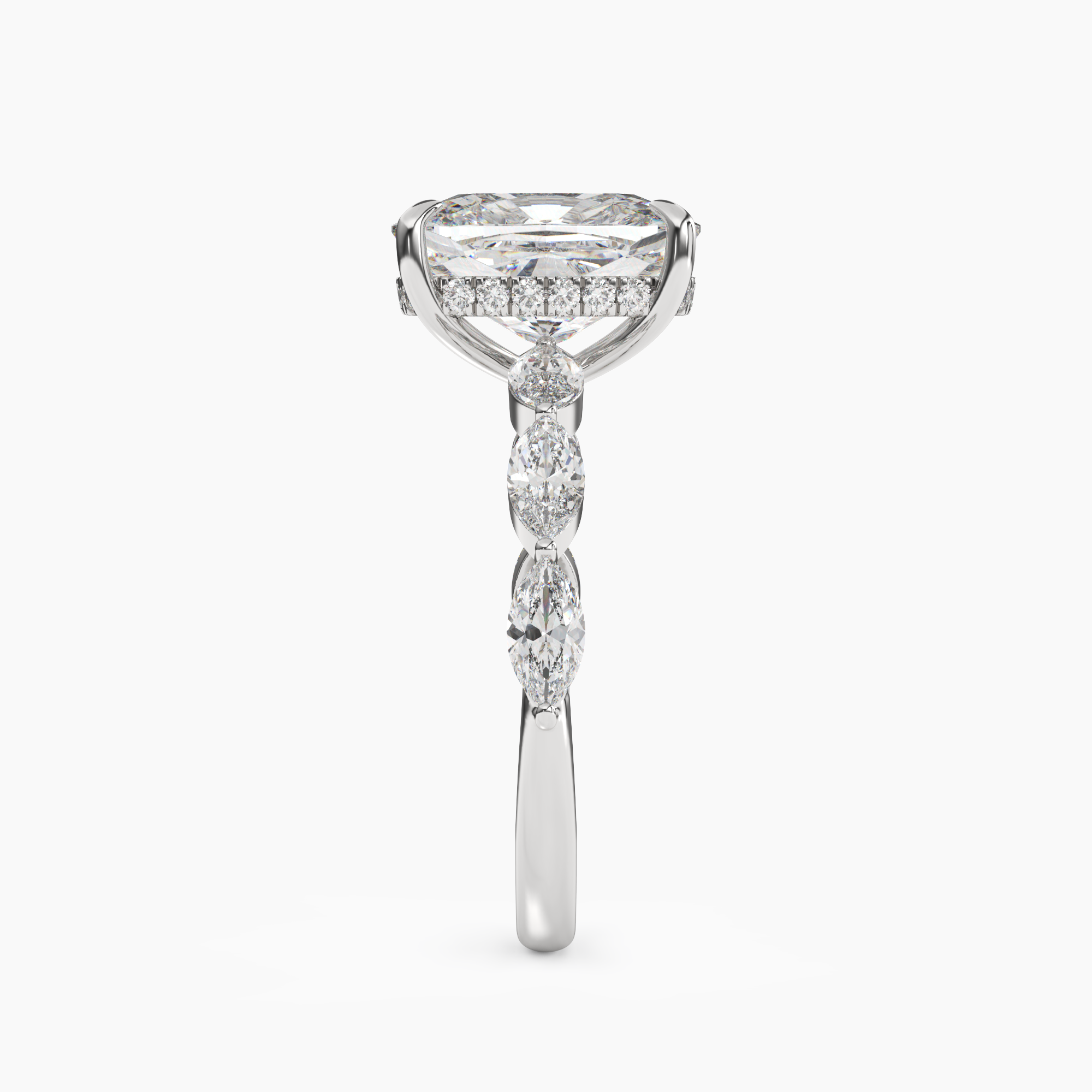 OBSER079 - Rosemist Cushion engagement ring setting view 3
