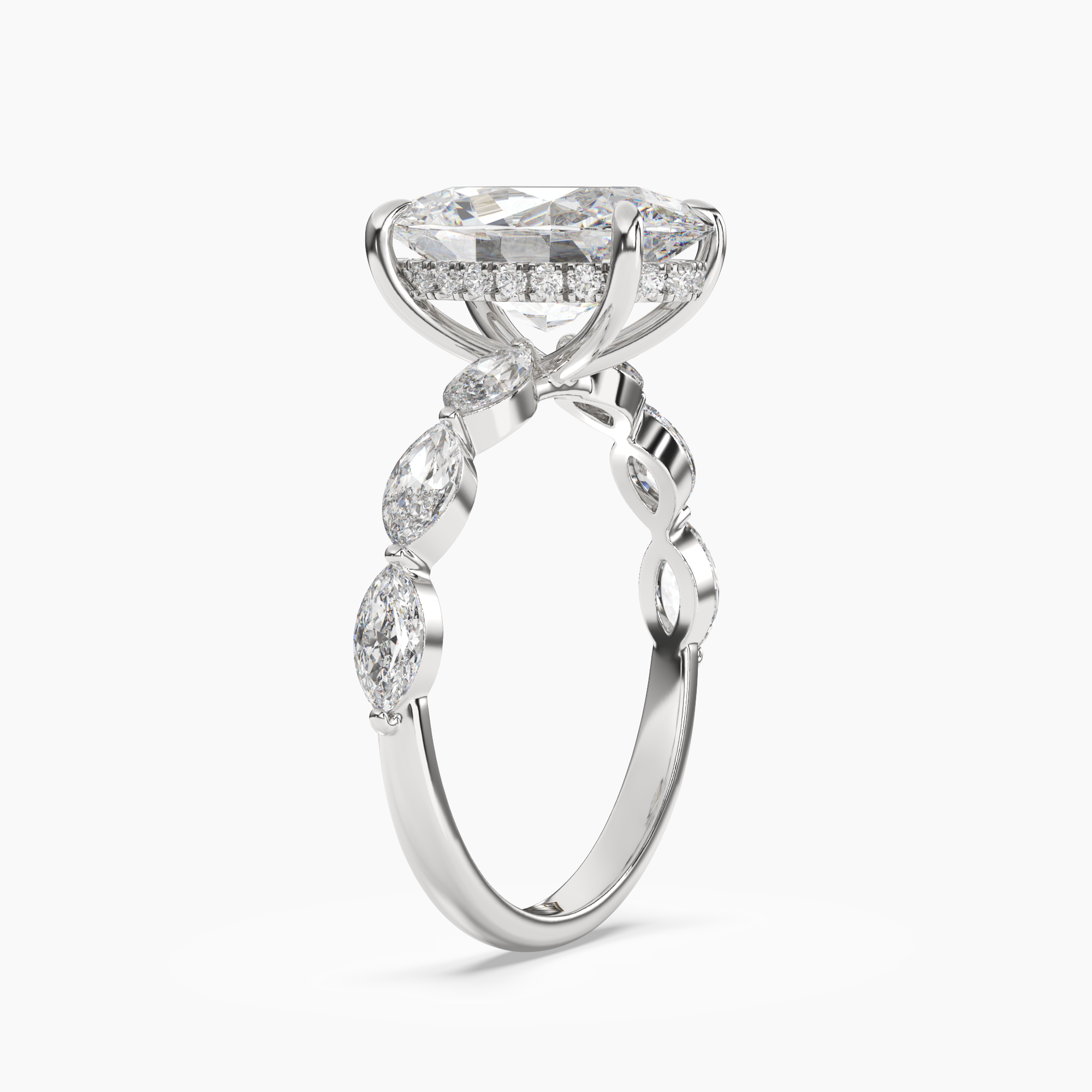 OBSER014 - Rosemist Oval engagement ring setting view 2