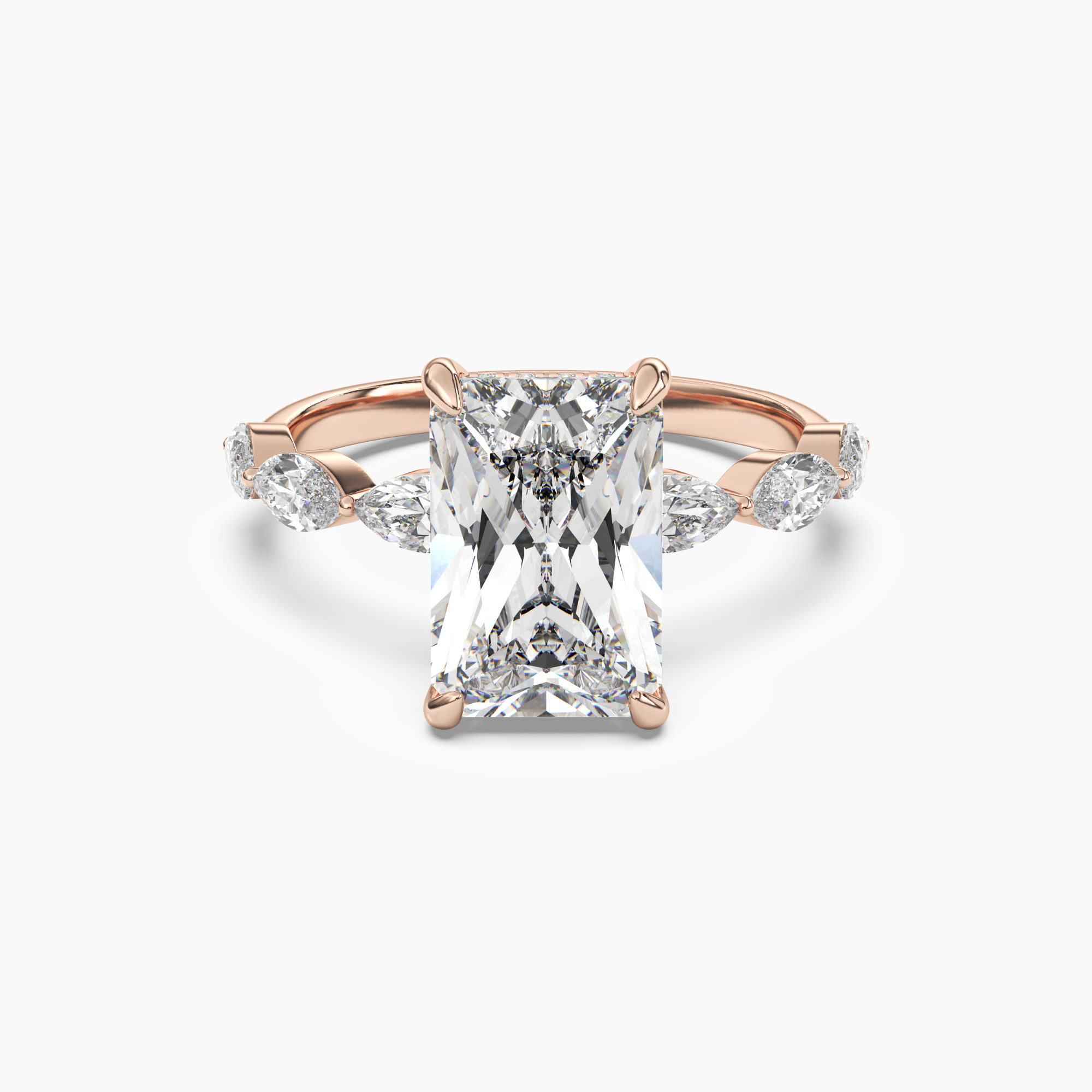 OBSER078 - Rosemist Radiant engagement ring setting view 7
