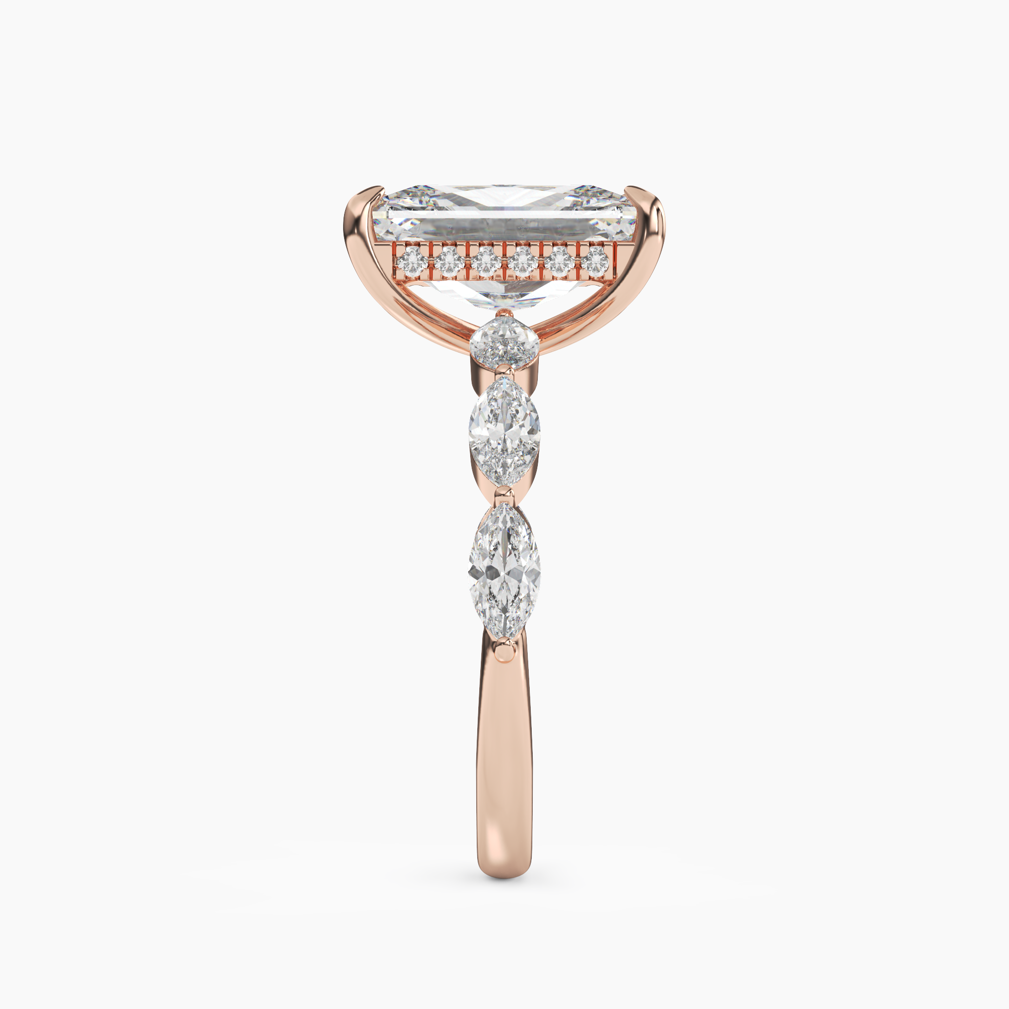 OBSER078 - Rosemist Radiant engagement ring setting view 9