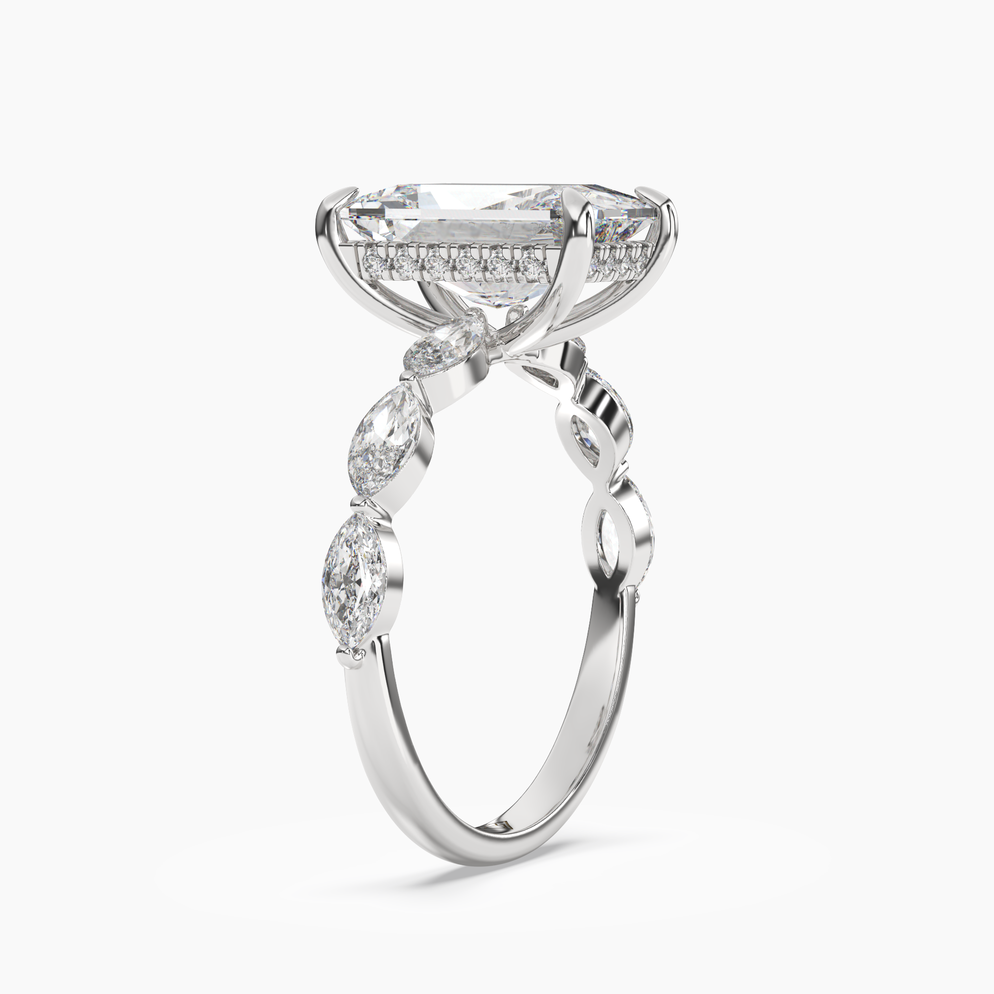OBSER078 - Rosemist Radiant engagement ring setting view 2