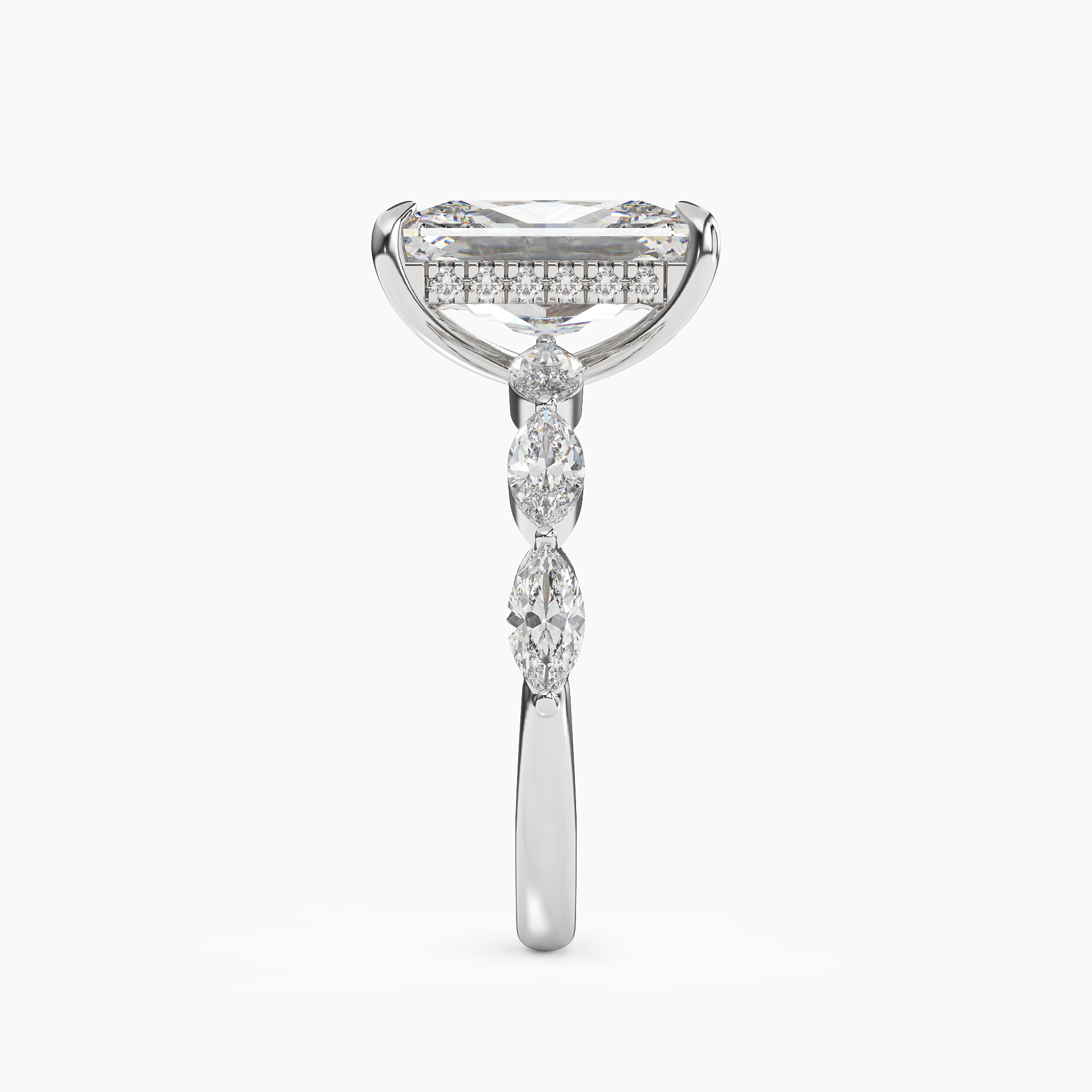 OBSER078 - Rosemist Radiant engagement ring setting view 3