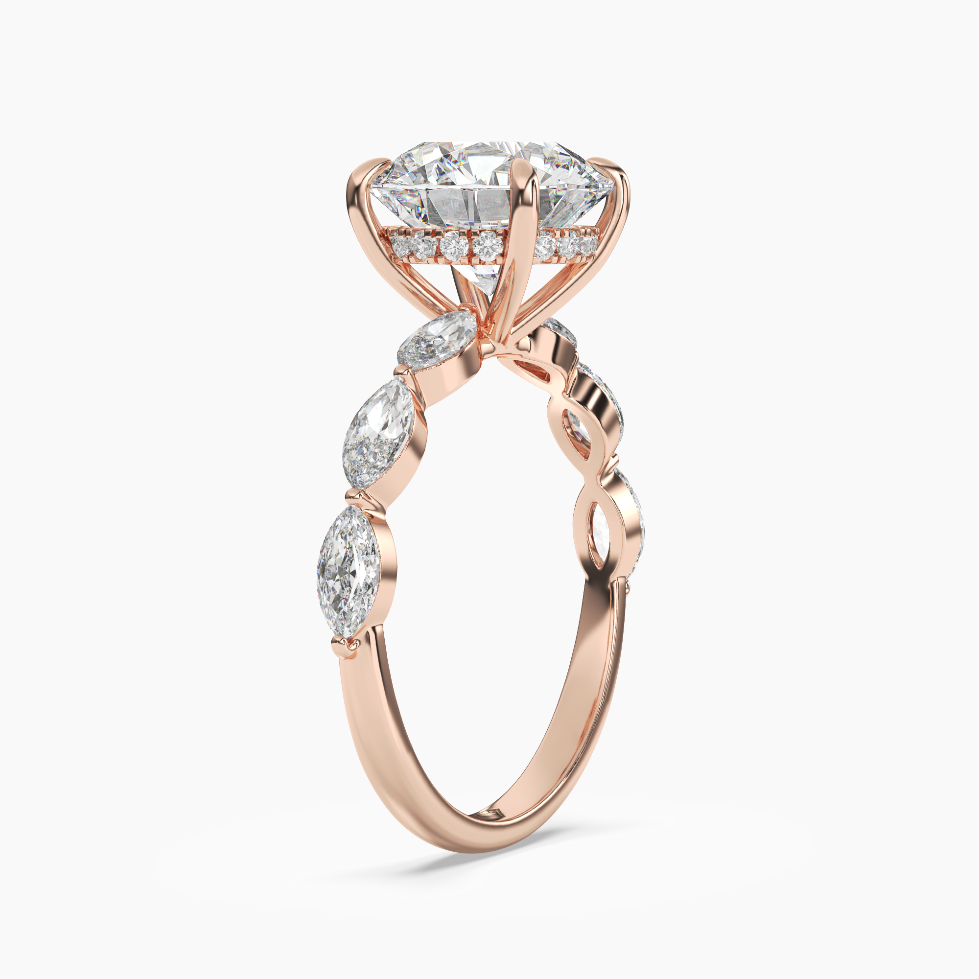 OBSER205 - Rosemist Round engagement ring setting view 8