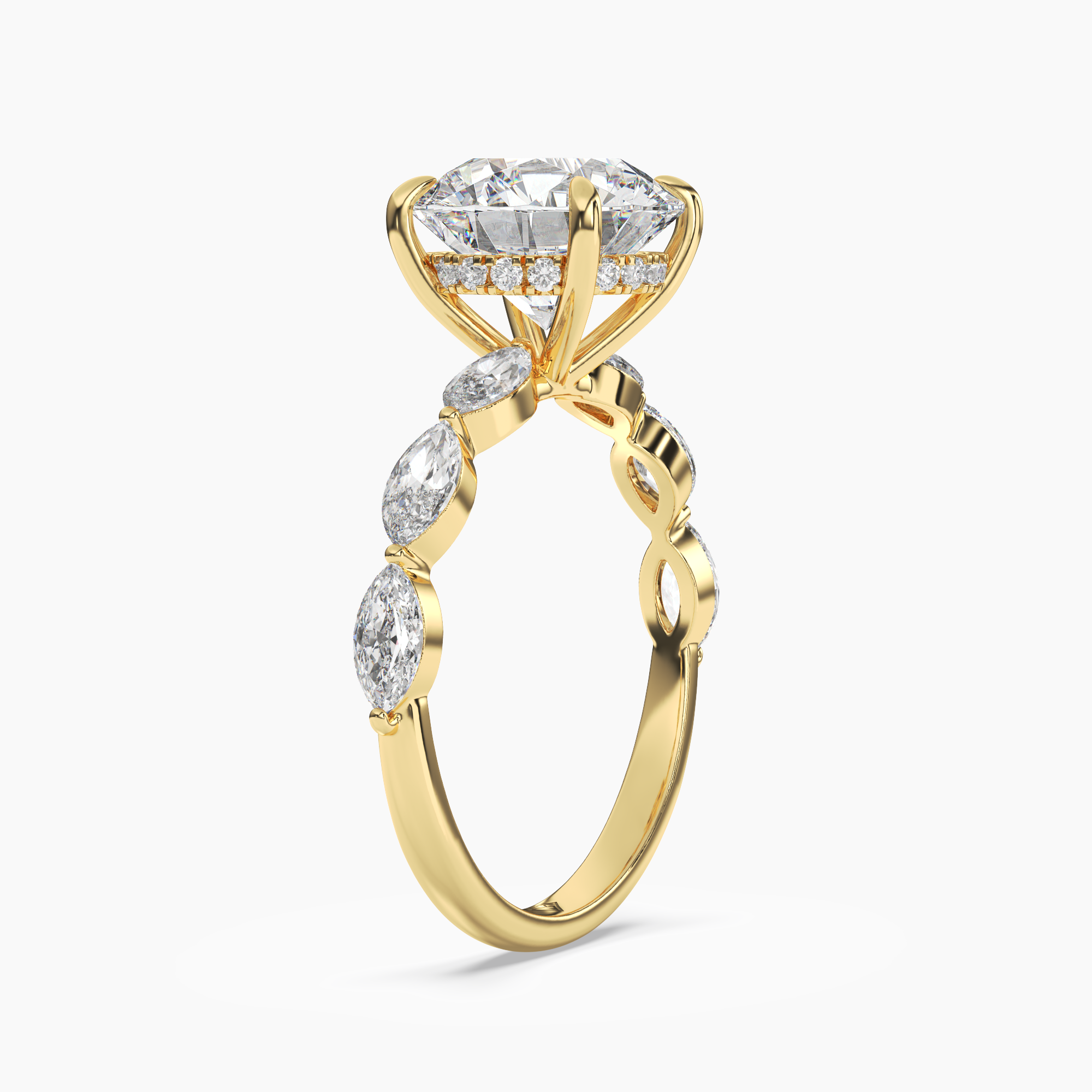 OBSER205 - Rosemist Round engagement ring setting view 5