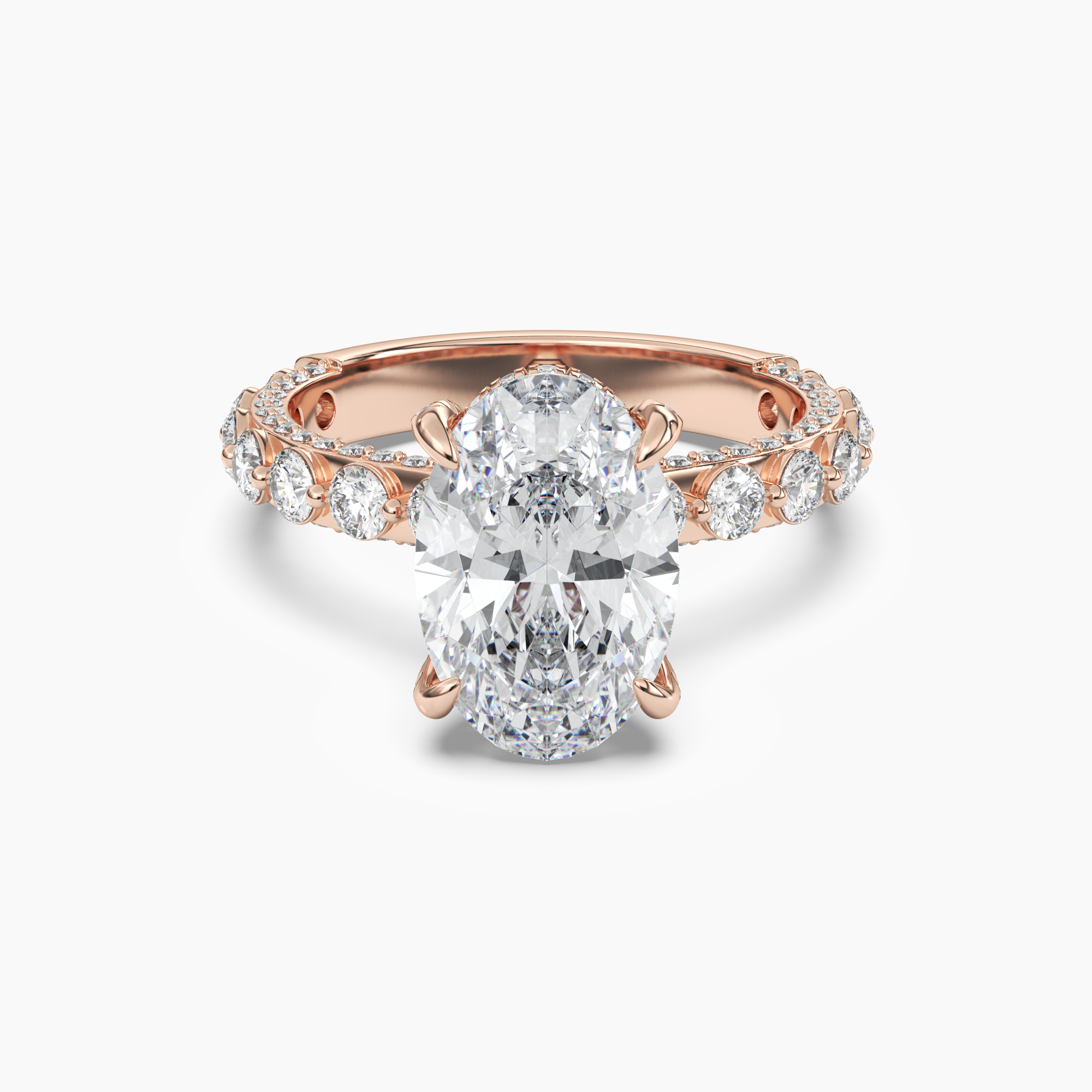 OBSER019 - Crown Oval engagement ring setting view 7