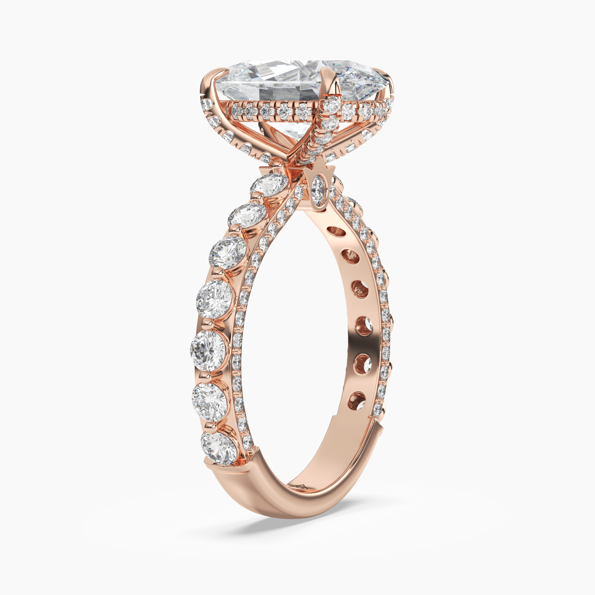 OBSER019 - Crown Oval engagement ring setting view 8
