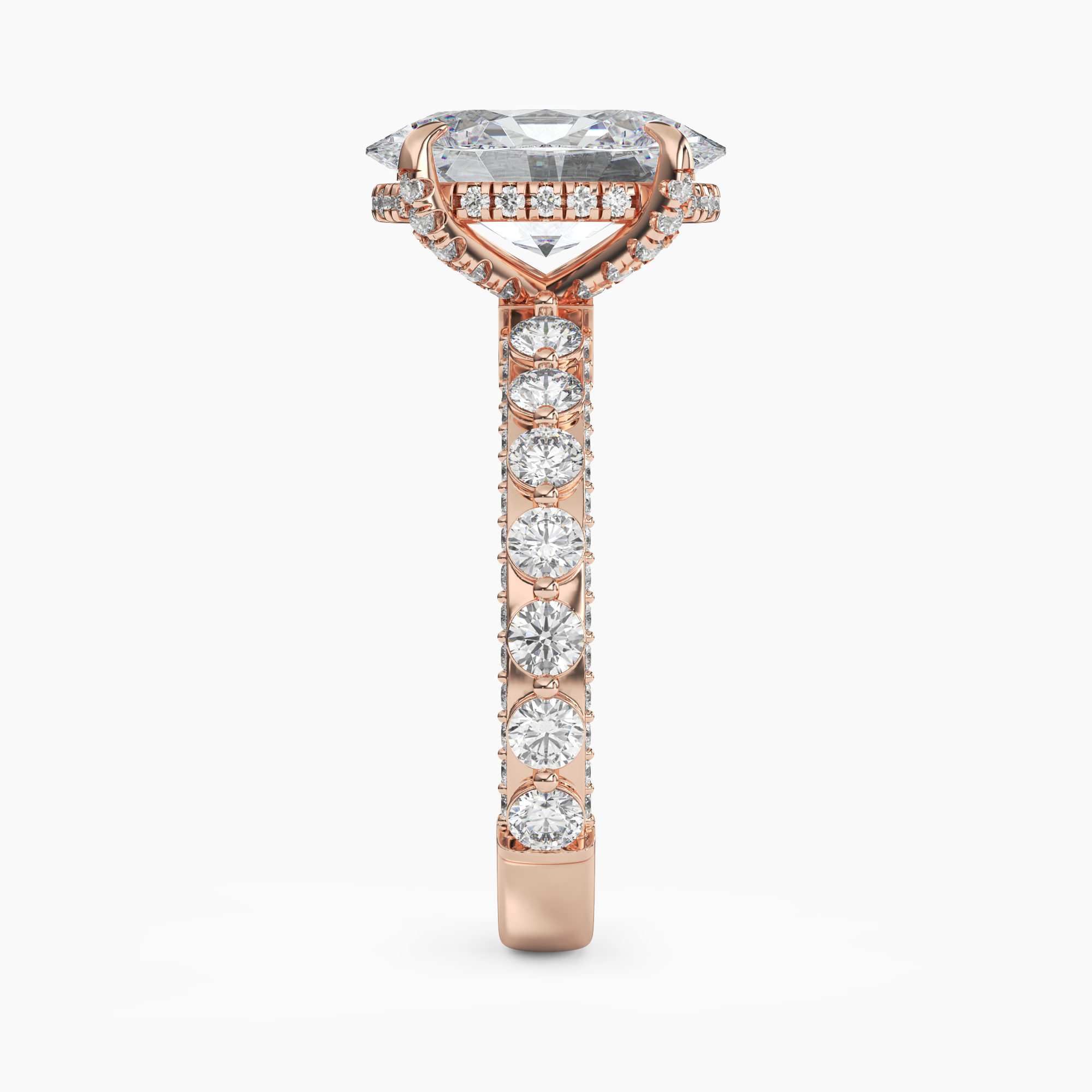OBSER019 - Crown Oval engagement ring setting view 9