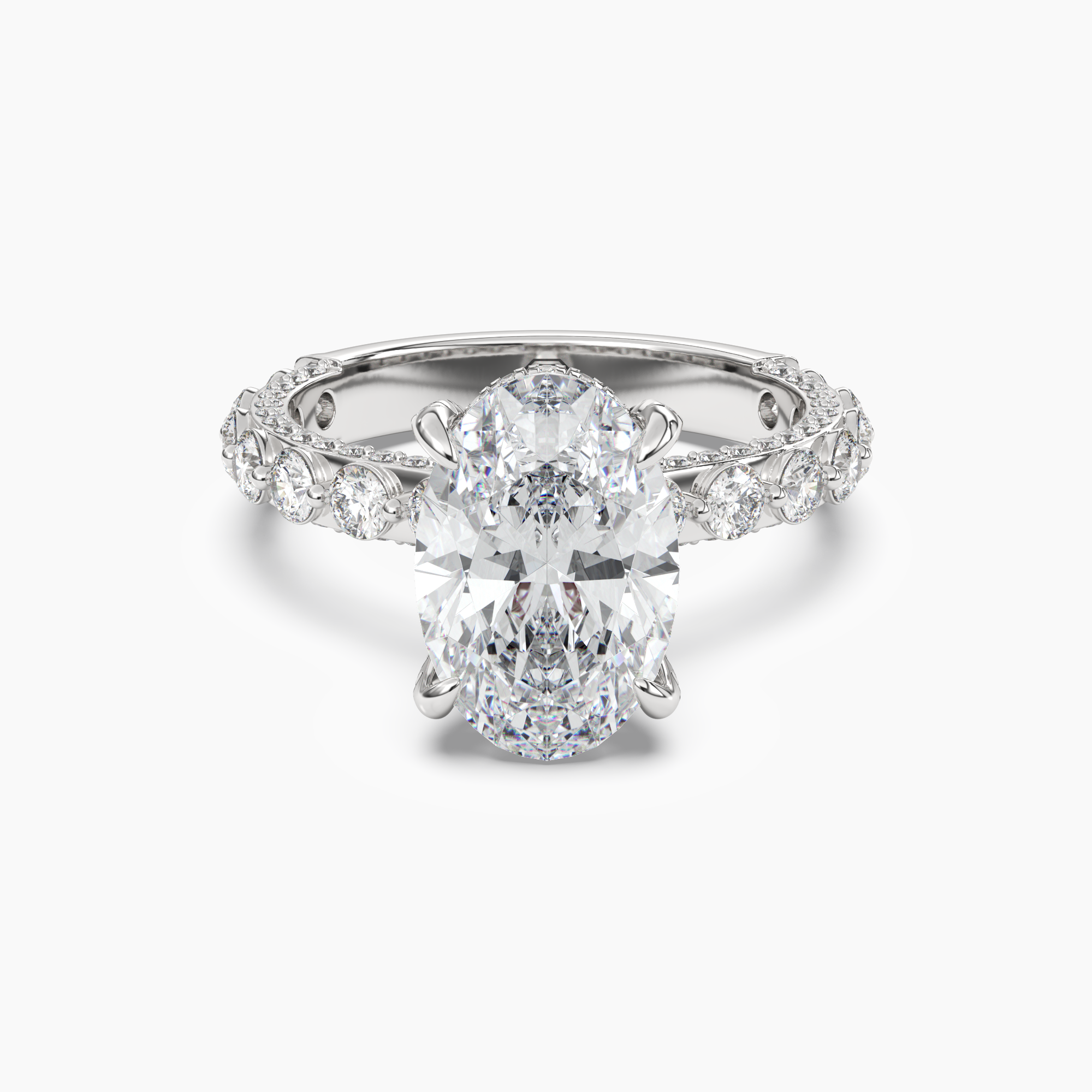 OBSER019 - Crown Oval engagement ring setting view 1