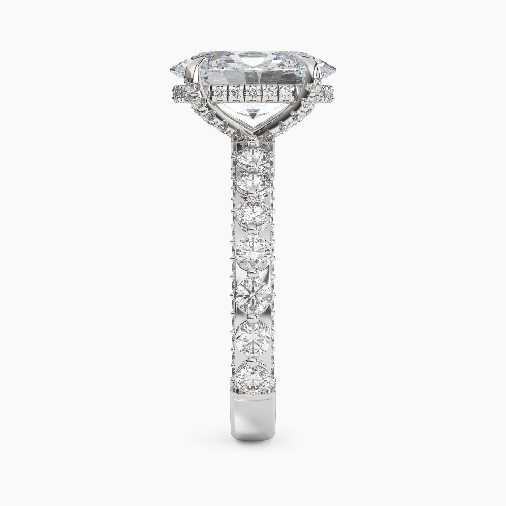 OBSER019 - Crown Oval engagement ring setting view 3