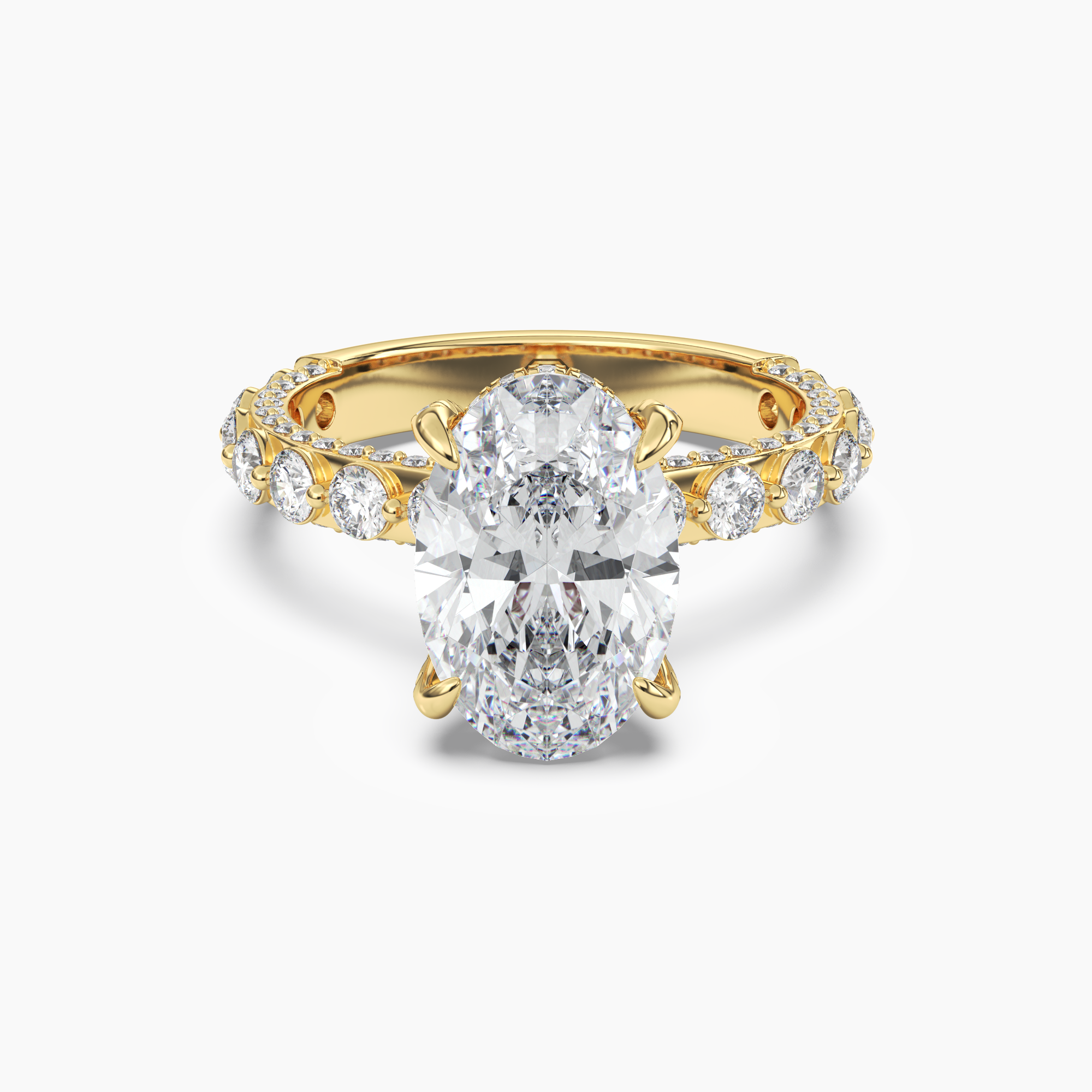 OBSER019 - Crown Oval engagement ring setting view 4