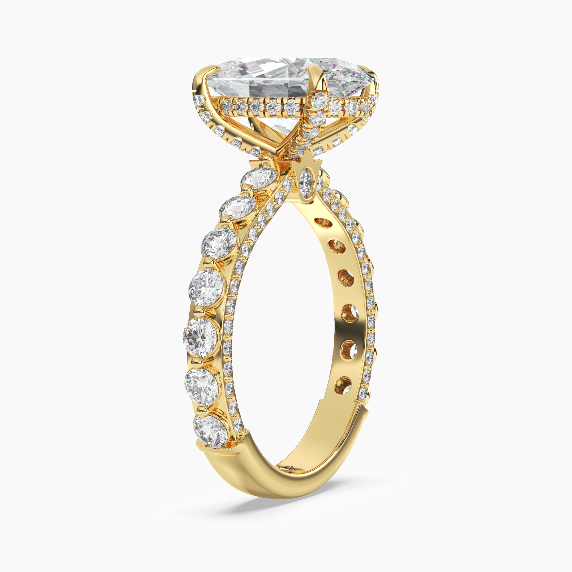 OBSER019 - Crown Oval engagement ring setting view 5