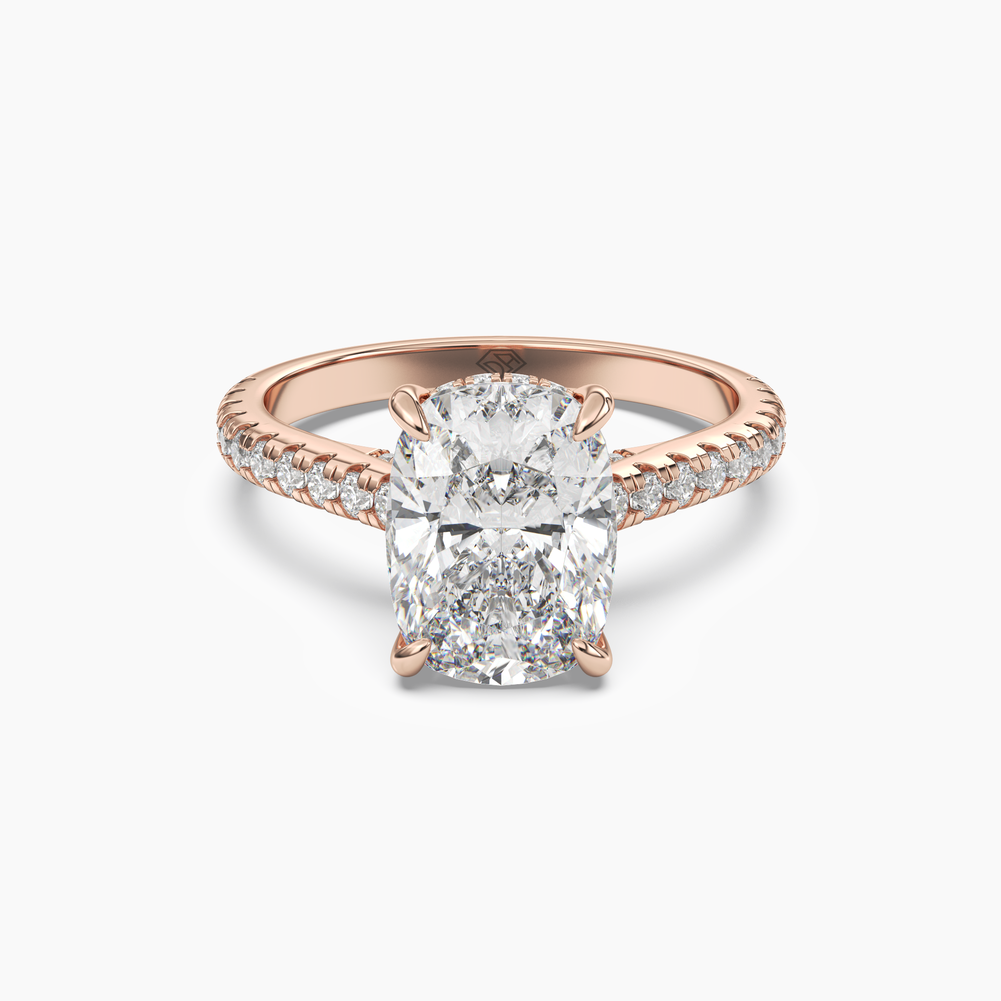 OBSER204 - Lunaris Cushion engagement ring setting view 7