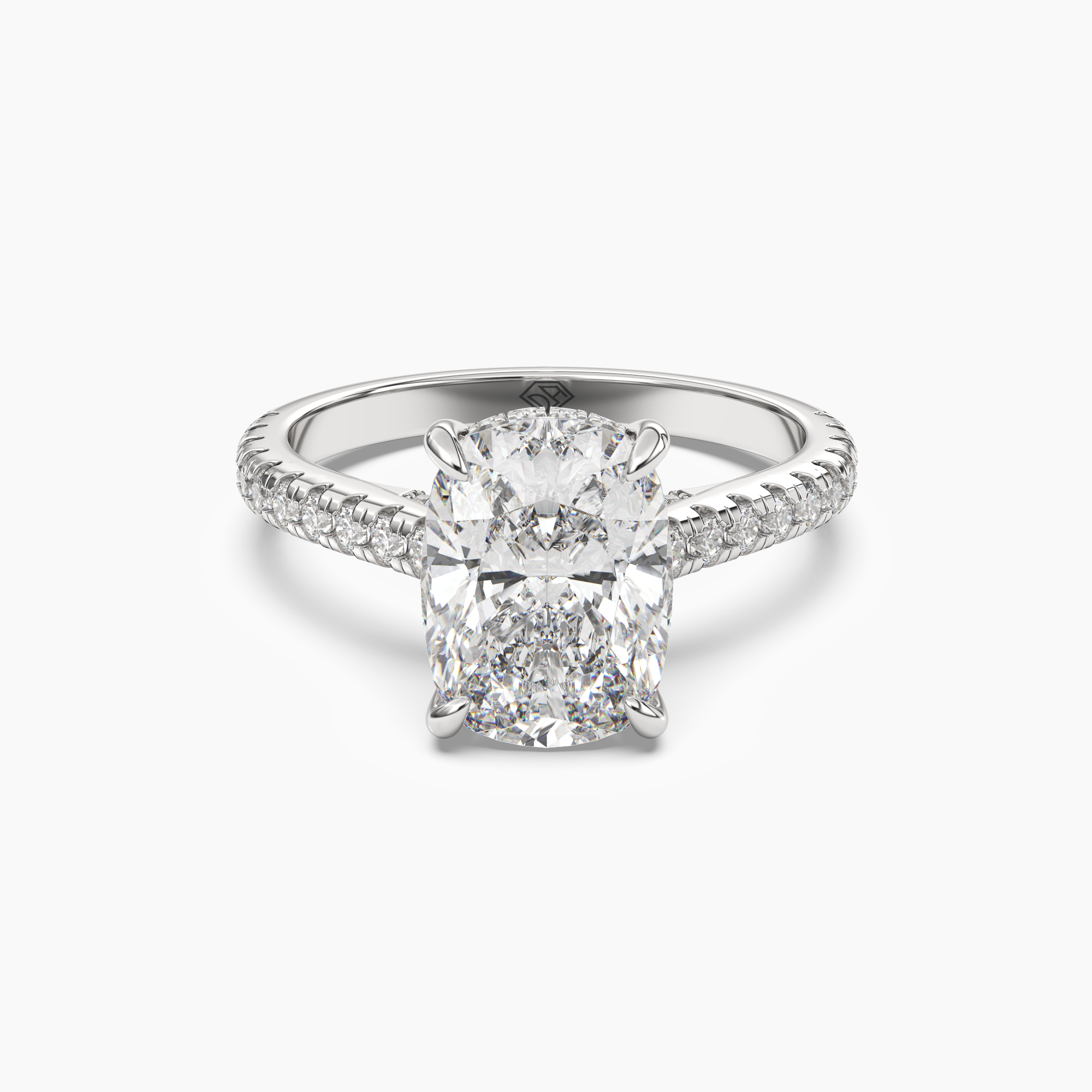 OBSER204 - Lunaris Cushion engagement ring setting view 1