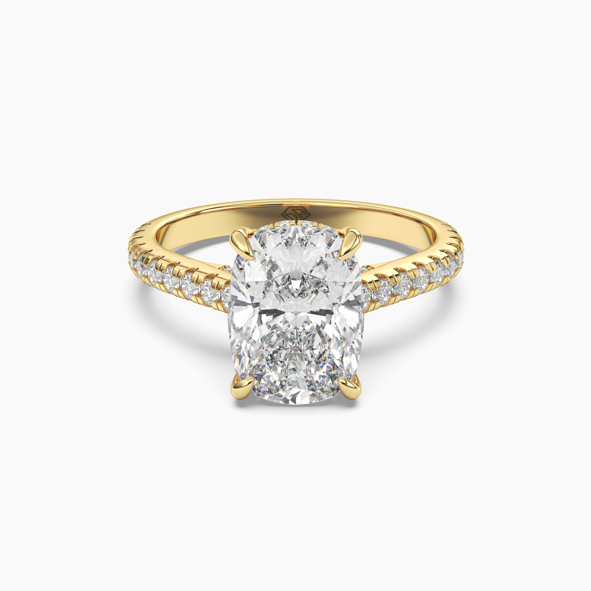 OBSER204 - Lunaris Cushion engagement ring setting view 4