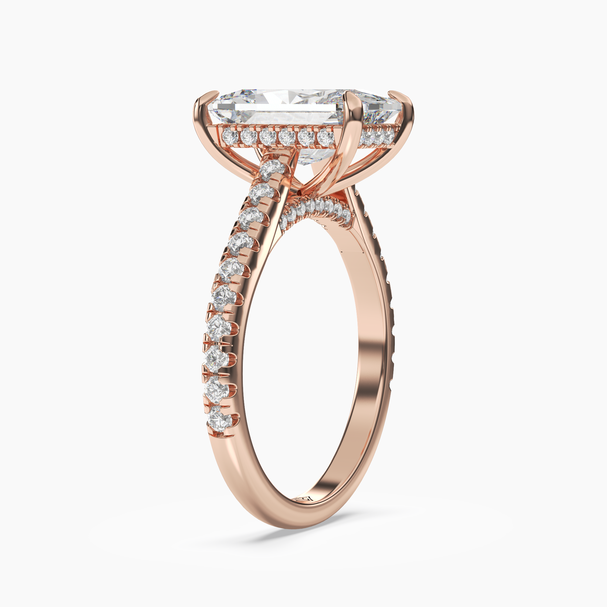 OBSER027 - Lunaris Radiant engagement ring setting view 8