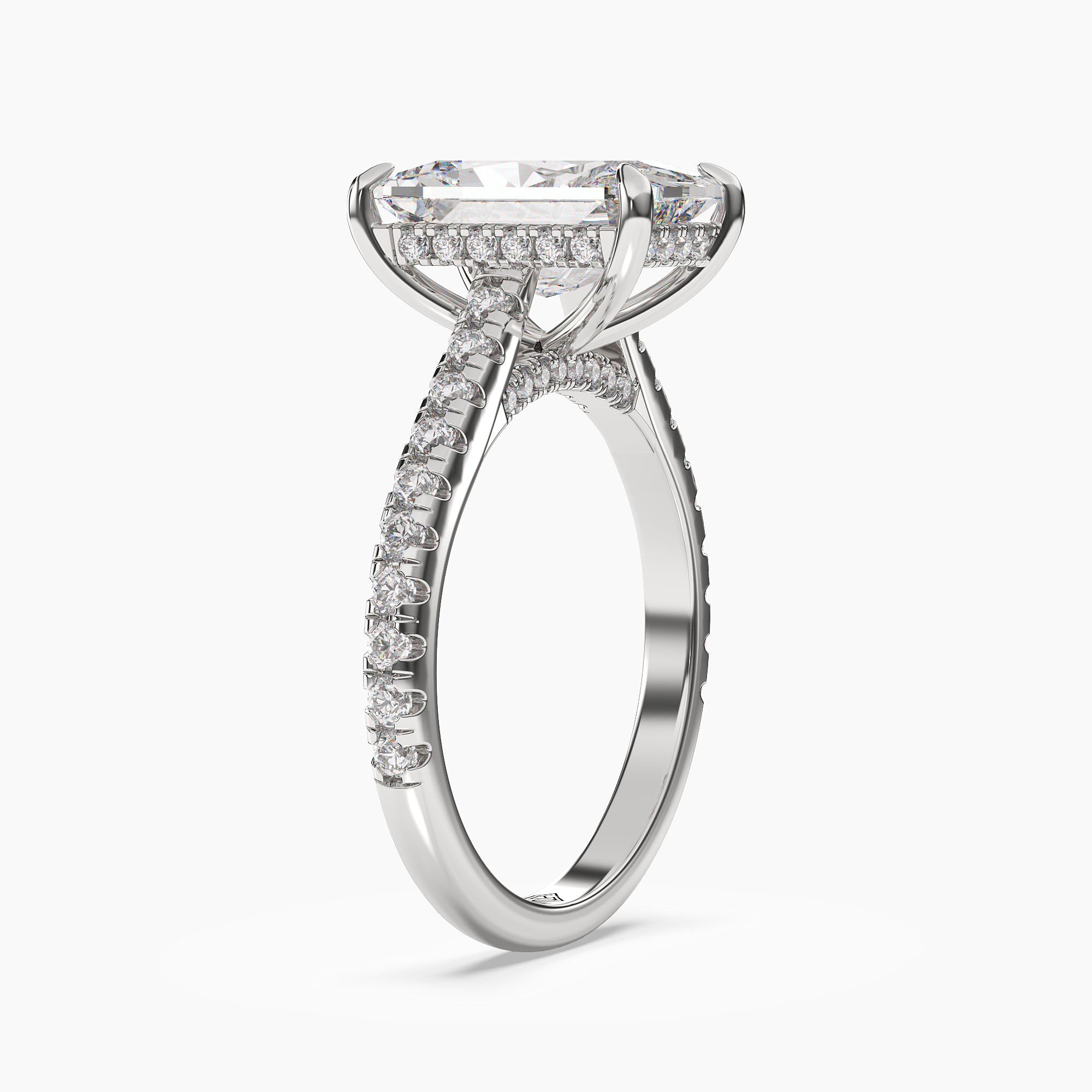 OBSER027 - Lunaris Radiant engagement ring setting view 2