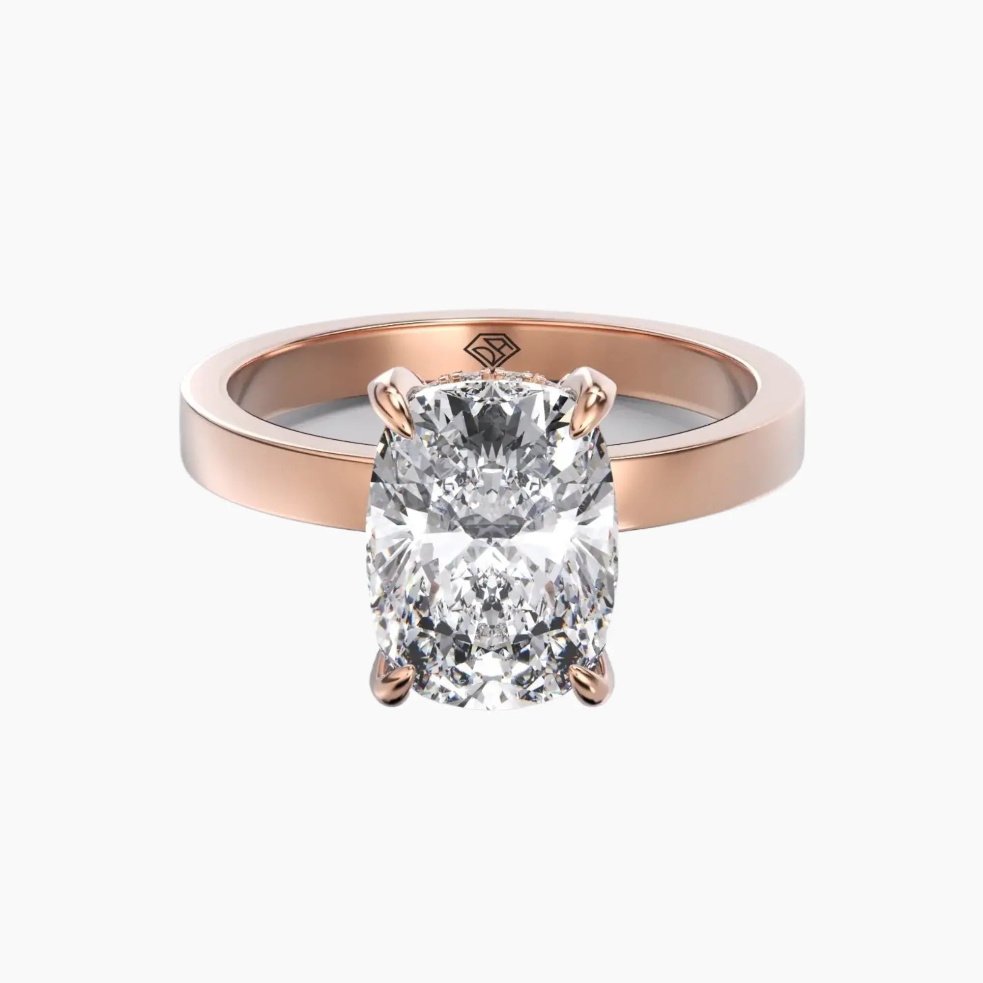 OBSER202 - Marble Cushion engagement ring setting view 7