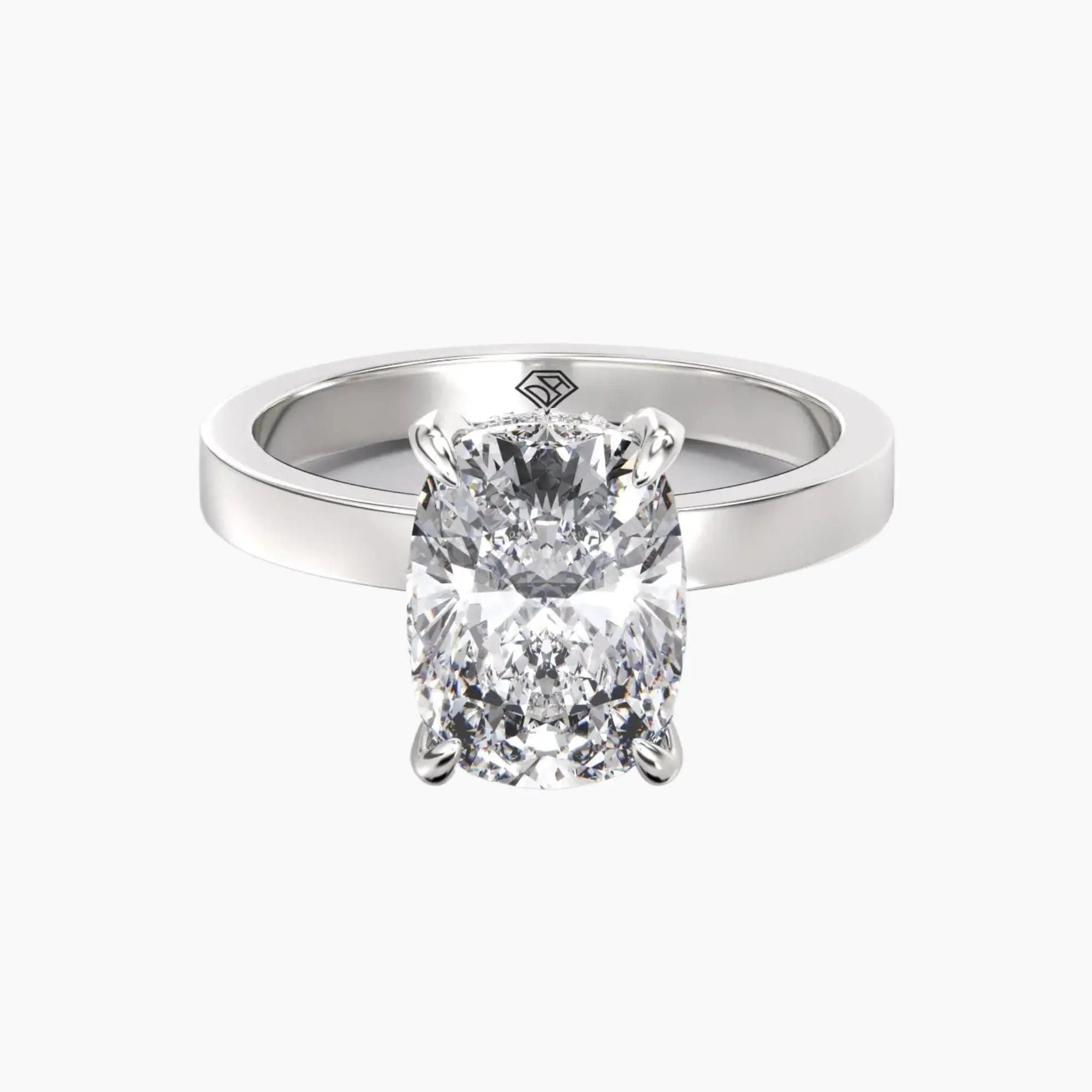 OBSER202 - Marble Cushion engagement ring setting view 1