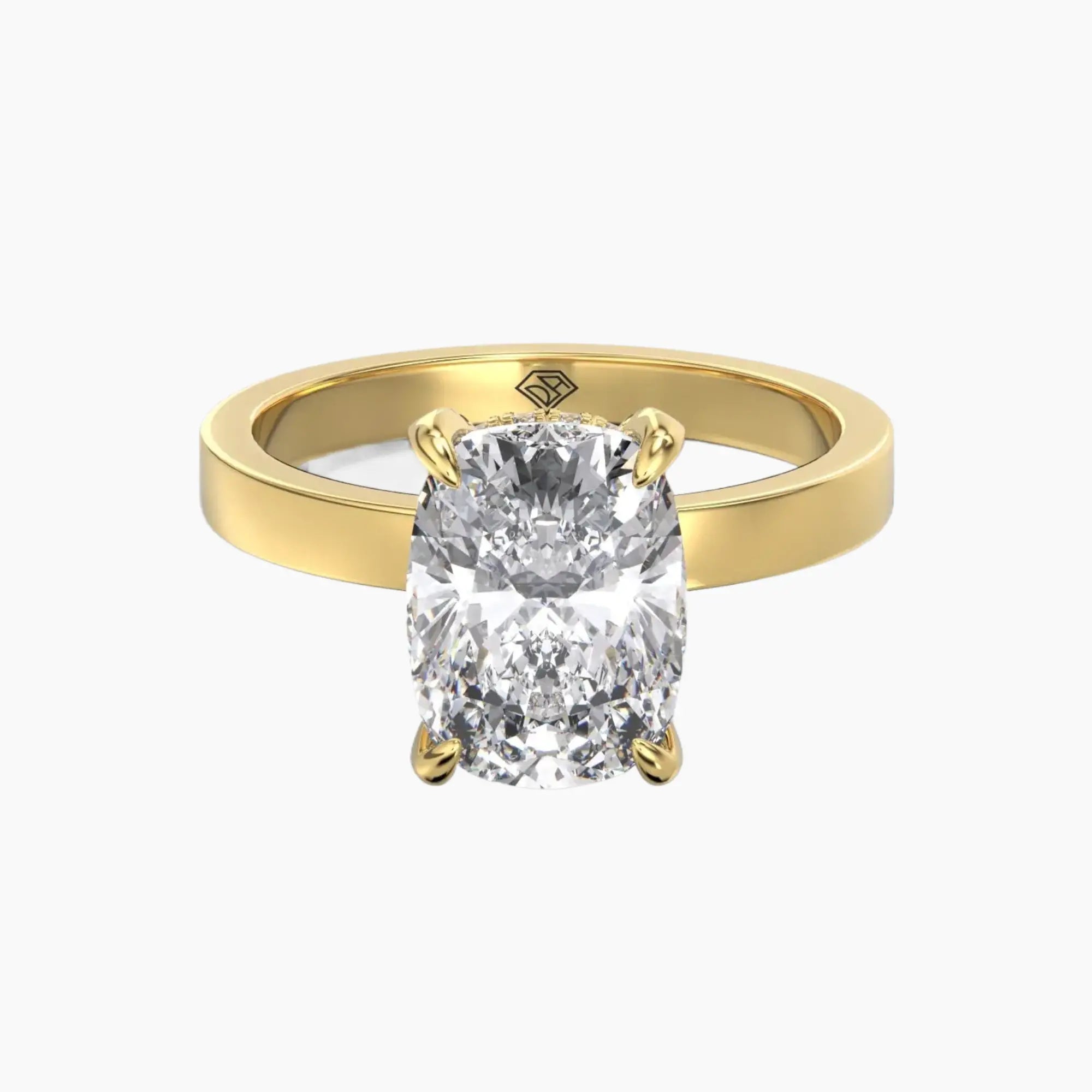 OBSER202 - Marble Cushion engagement ring setting view 4