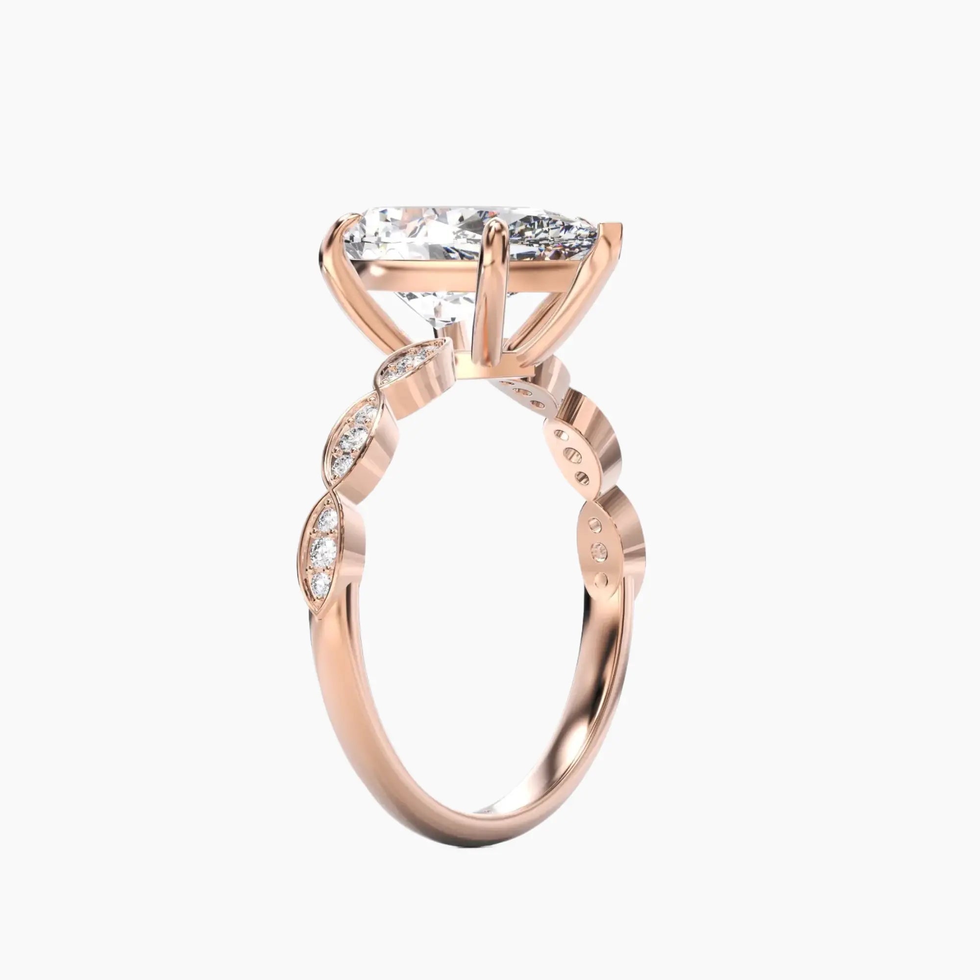 OBSER201 - Feather Pear engagement ring setting view 8